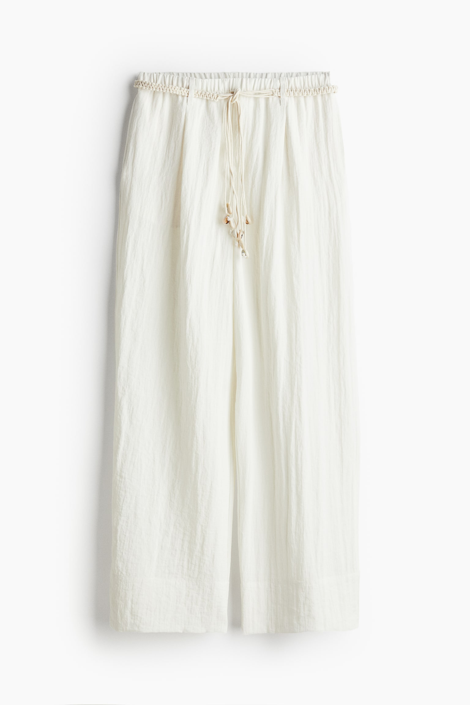 Macramé Belt Pants - Cream - 2