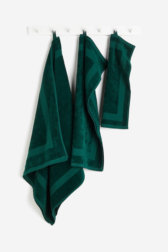 Asciugamano ospite in velluto - Verde scuro/Blu navy/Beige chiaro/Giallo /dc/dc - 2