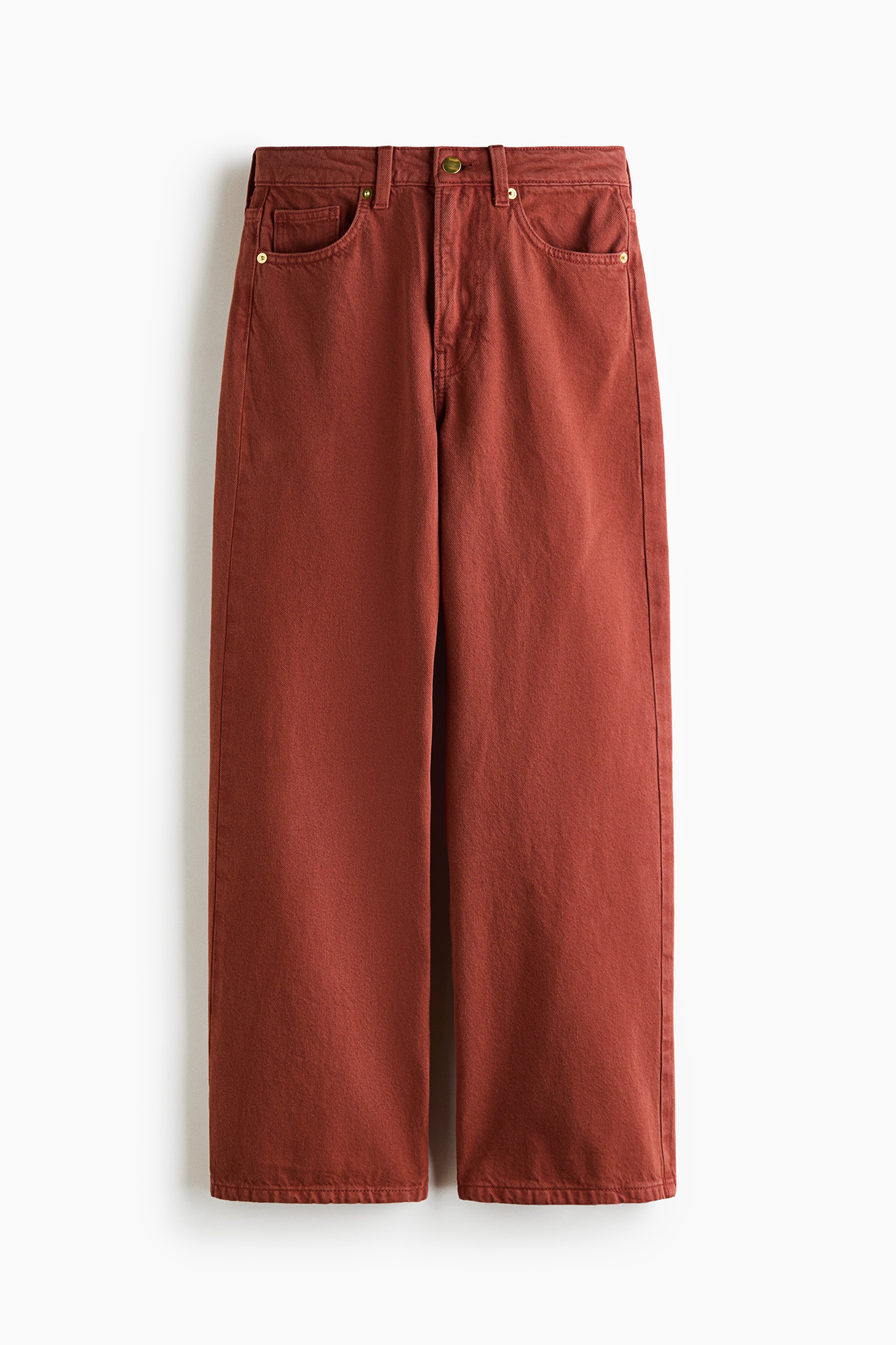 Straight High Waist Jeans - Rust red/Dark dusty pink/Dark denim blue/Denim blue/Denim blue