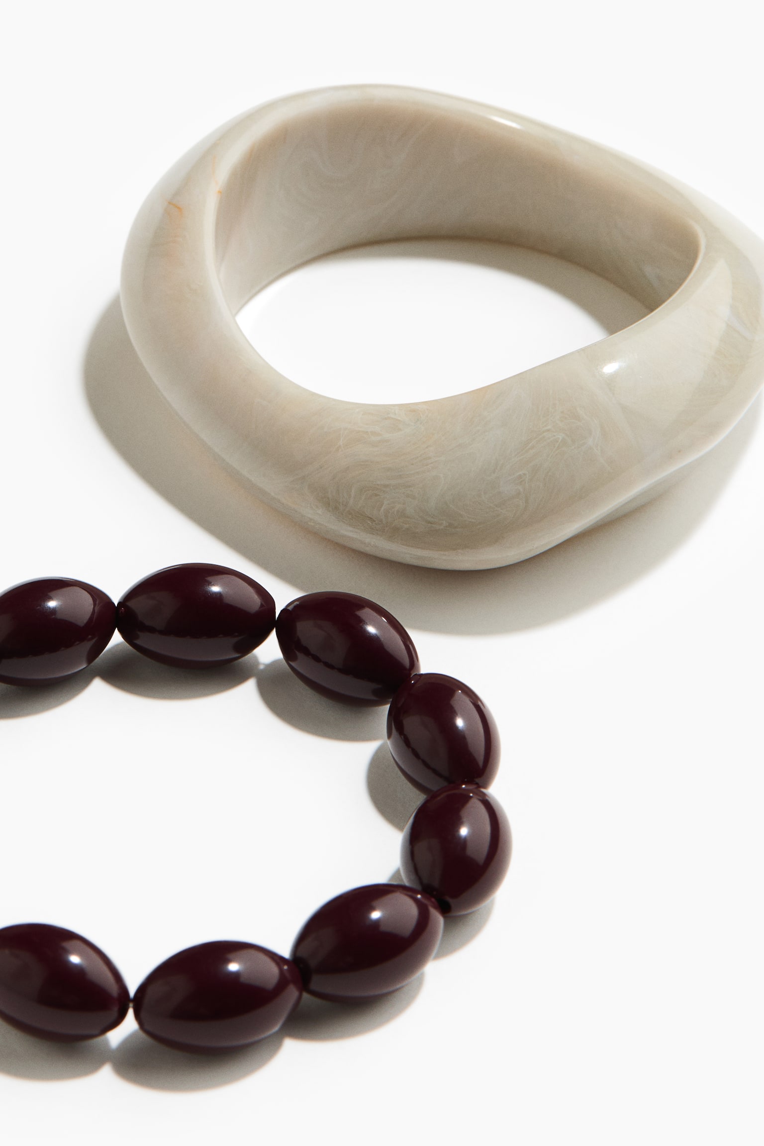 2-pack bracelets - Dark brown/Light beige - 2