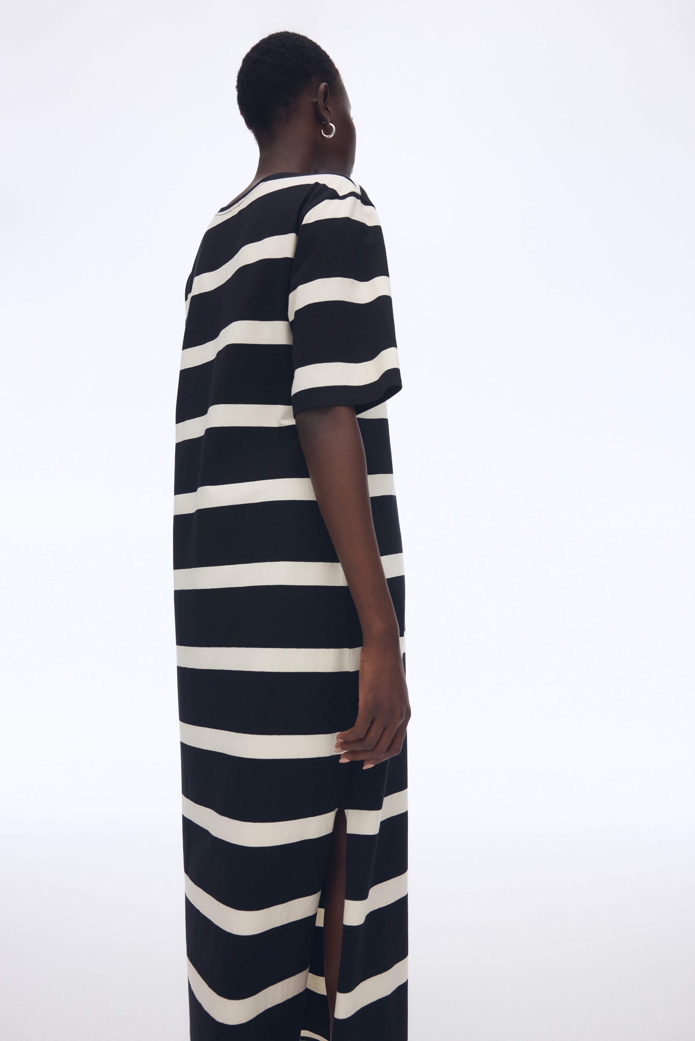 Women's Black/striped Long T-Shirt Dress | H&M US