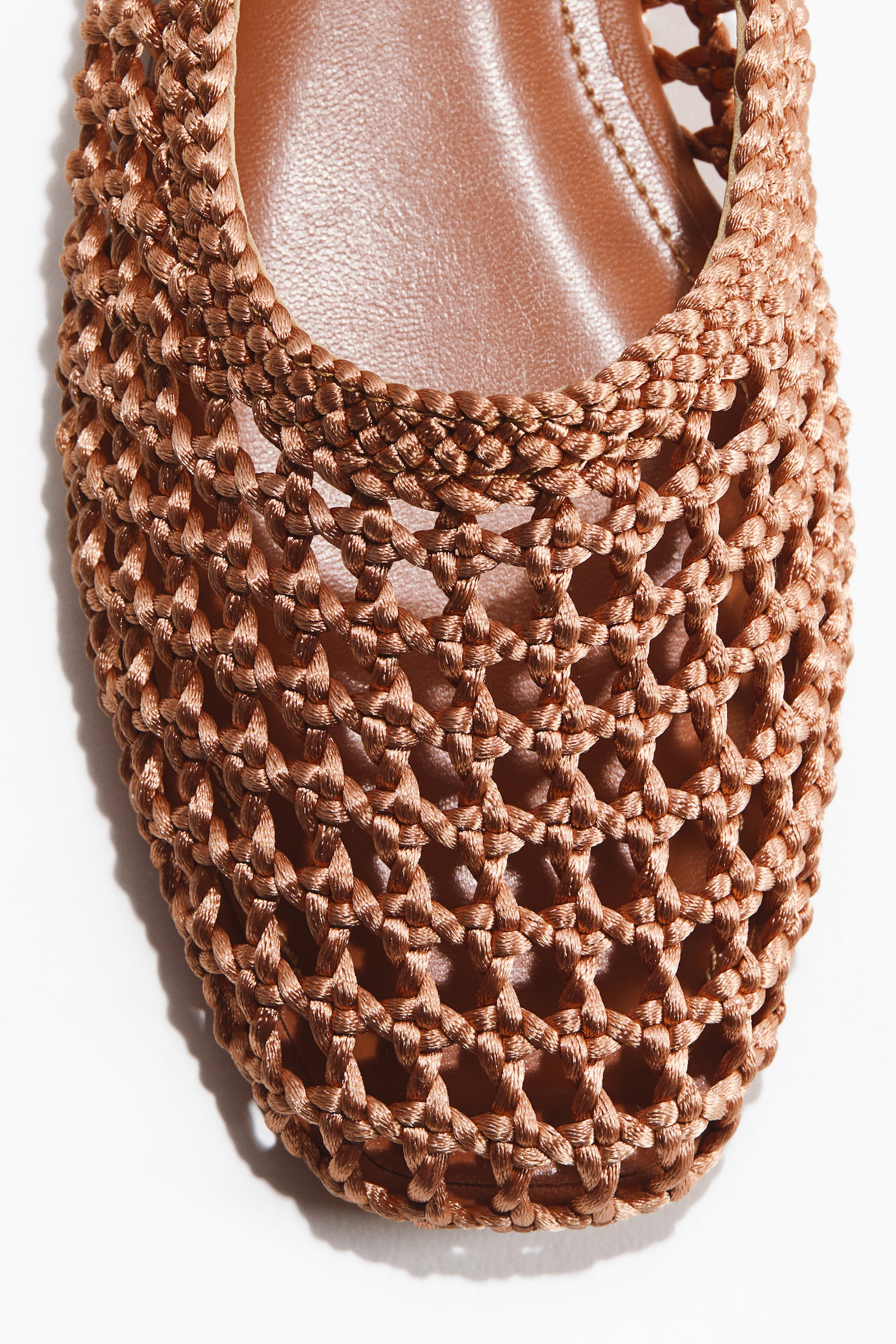Braided ballet pumps - Dusty pink/Dark brown/Light blue - 3