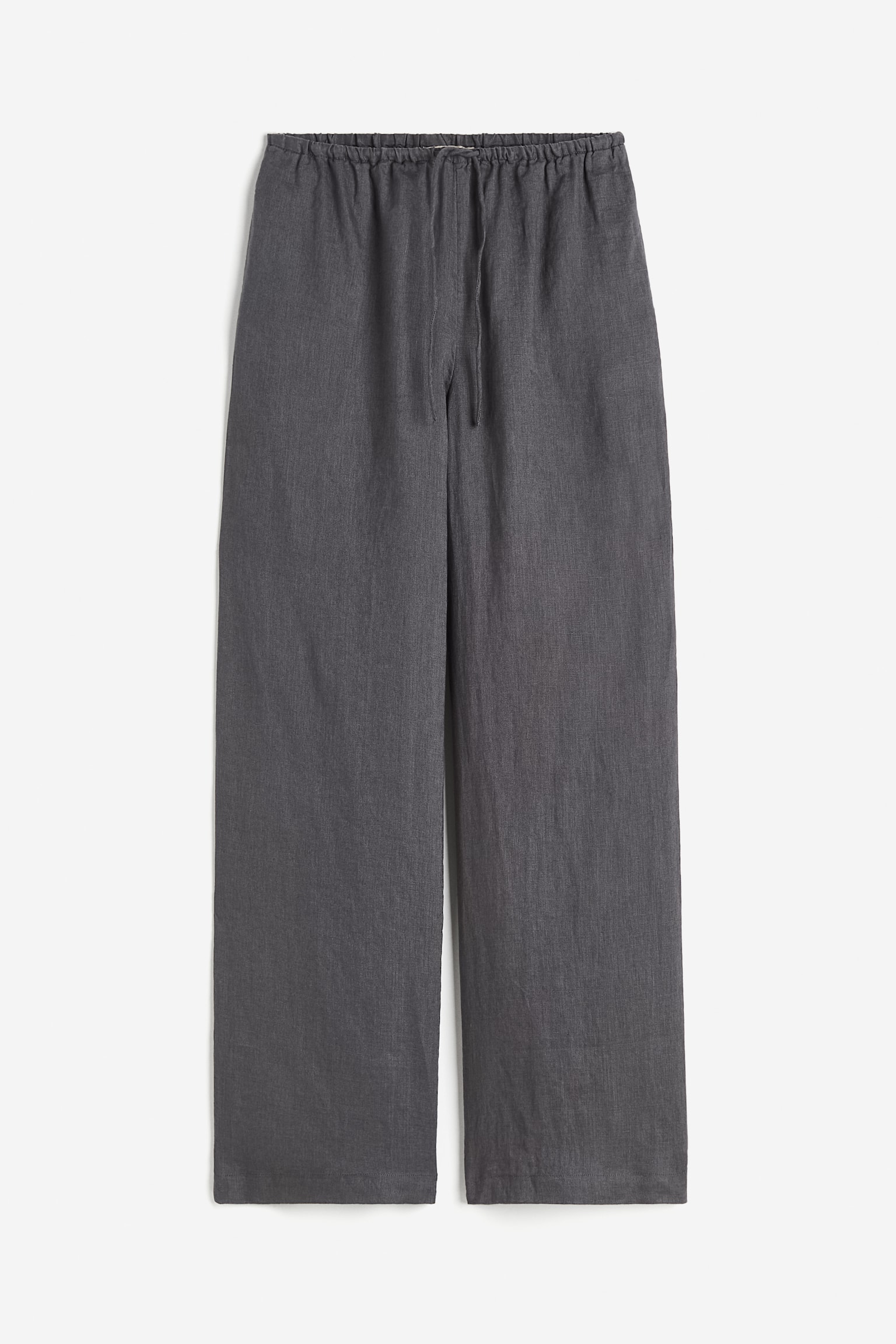 Wide Linen Pants - Dark grey/Dark beige/Light beige - 2