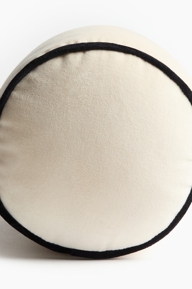 Nackenrolle aus Samt - Hellbeige/Schwarz/Helles Mattrosa - 3