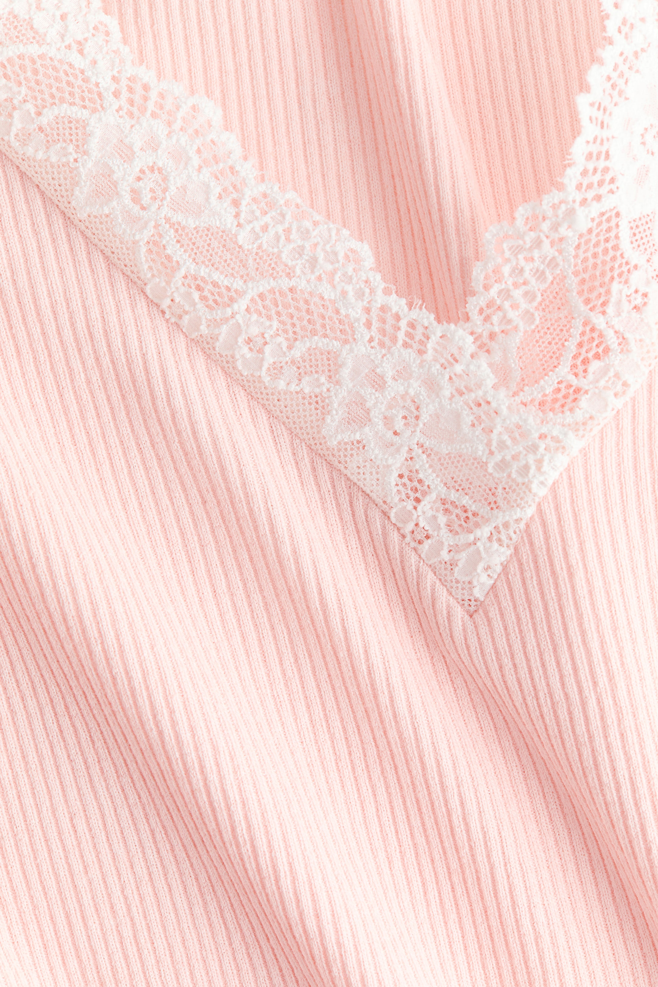 Lace-Trimmed V-Neck Top