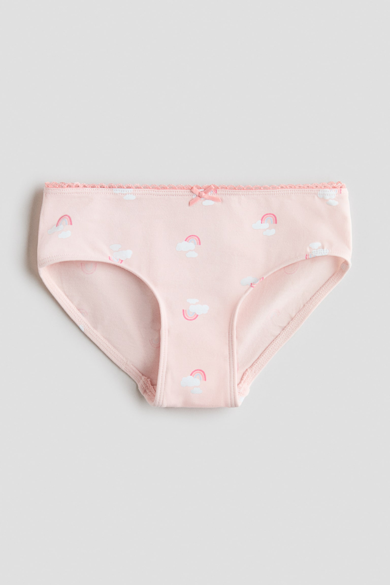5-pak trusser i bomuld - Lys rosa/Lyseblå/Creme/Blomstret/Creme/Kirsebær - 2
