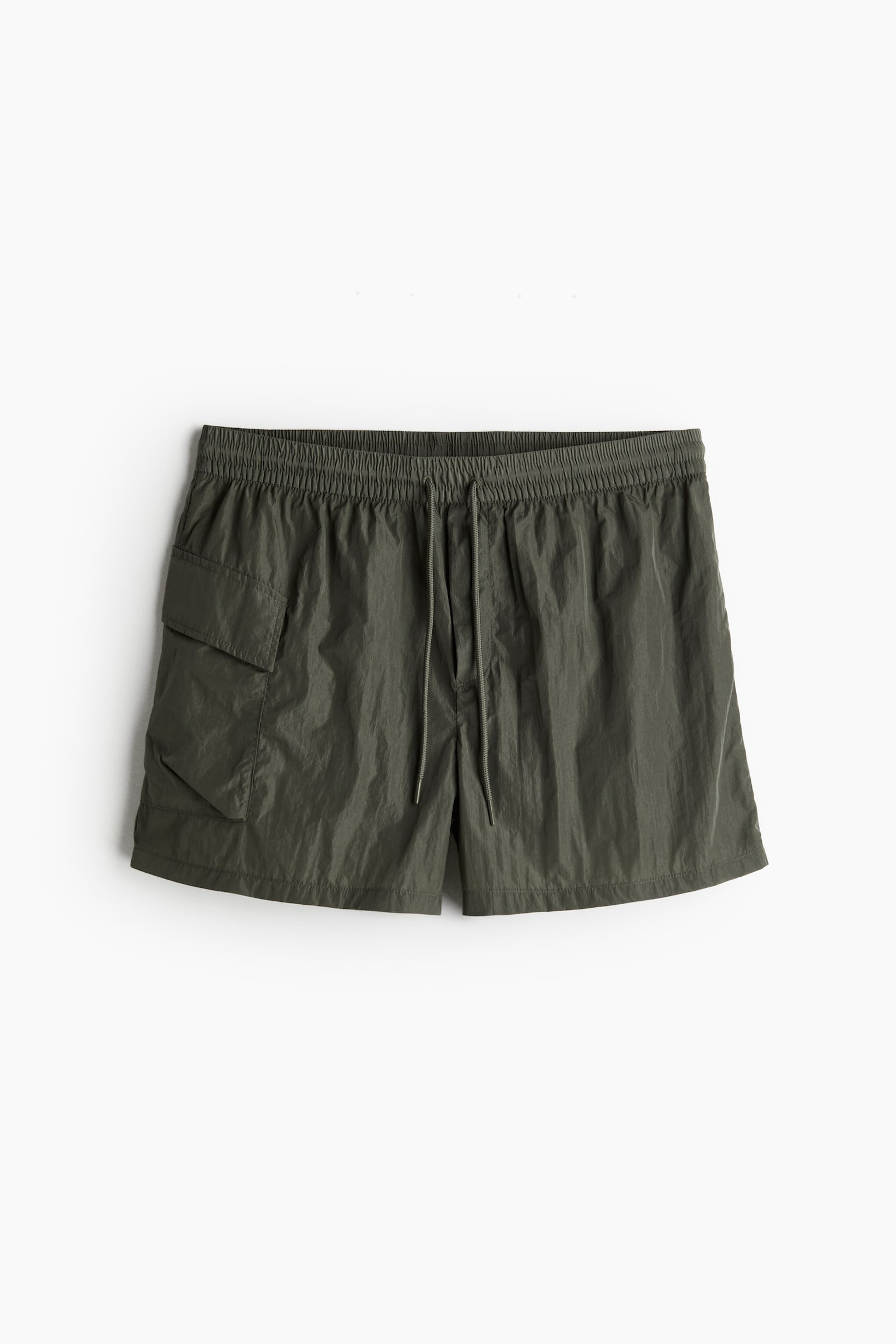 Leg-pocket swim shorts - Khaki green/Black - 2