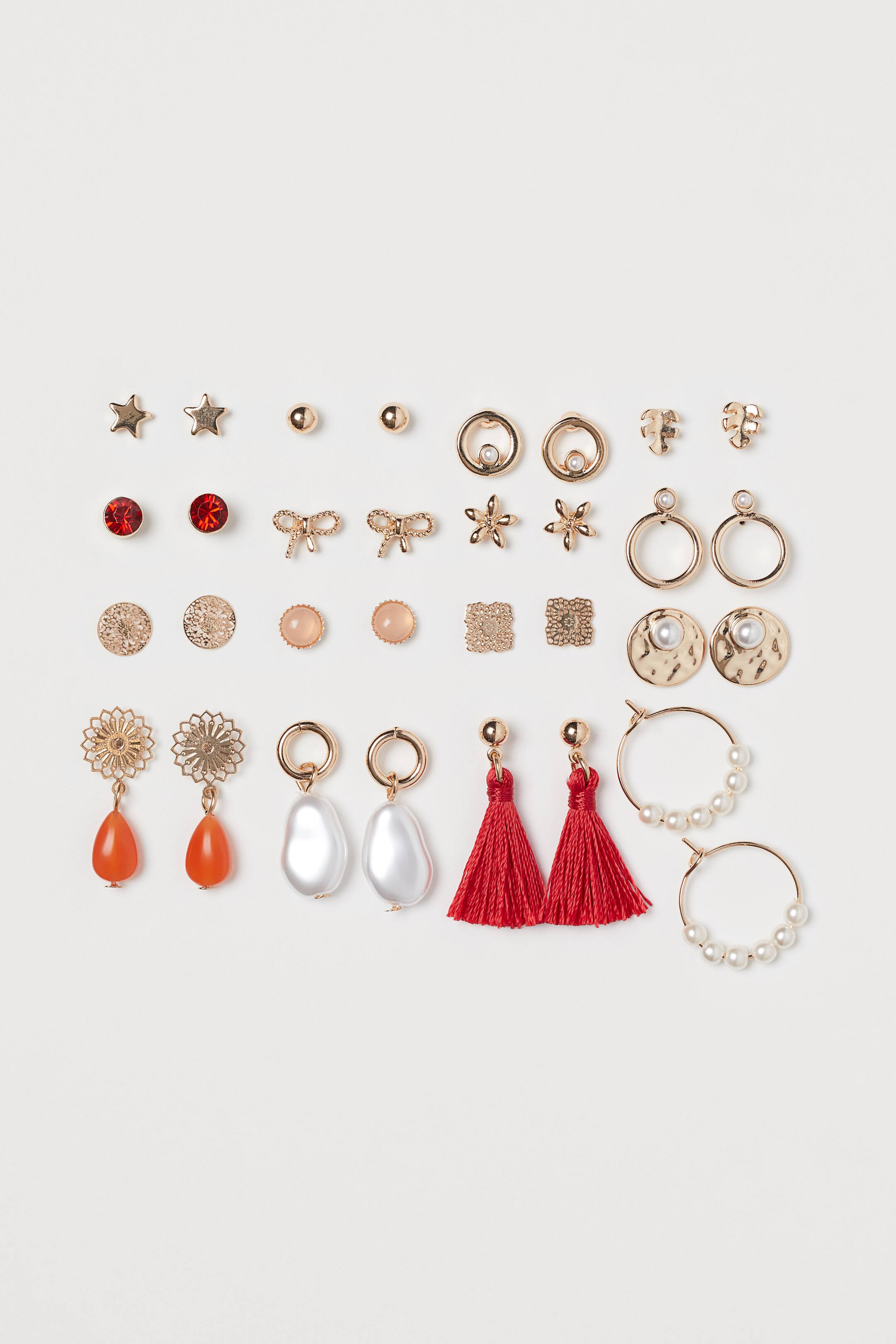 查看大圖: 16對入耳環 - 金色/紅色 - Ladies | H&M 1