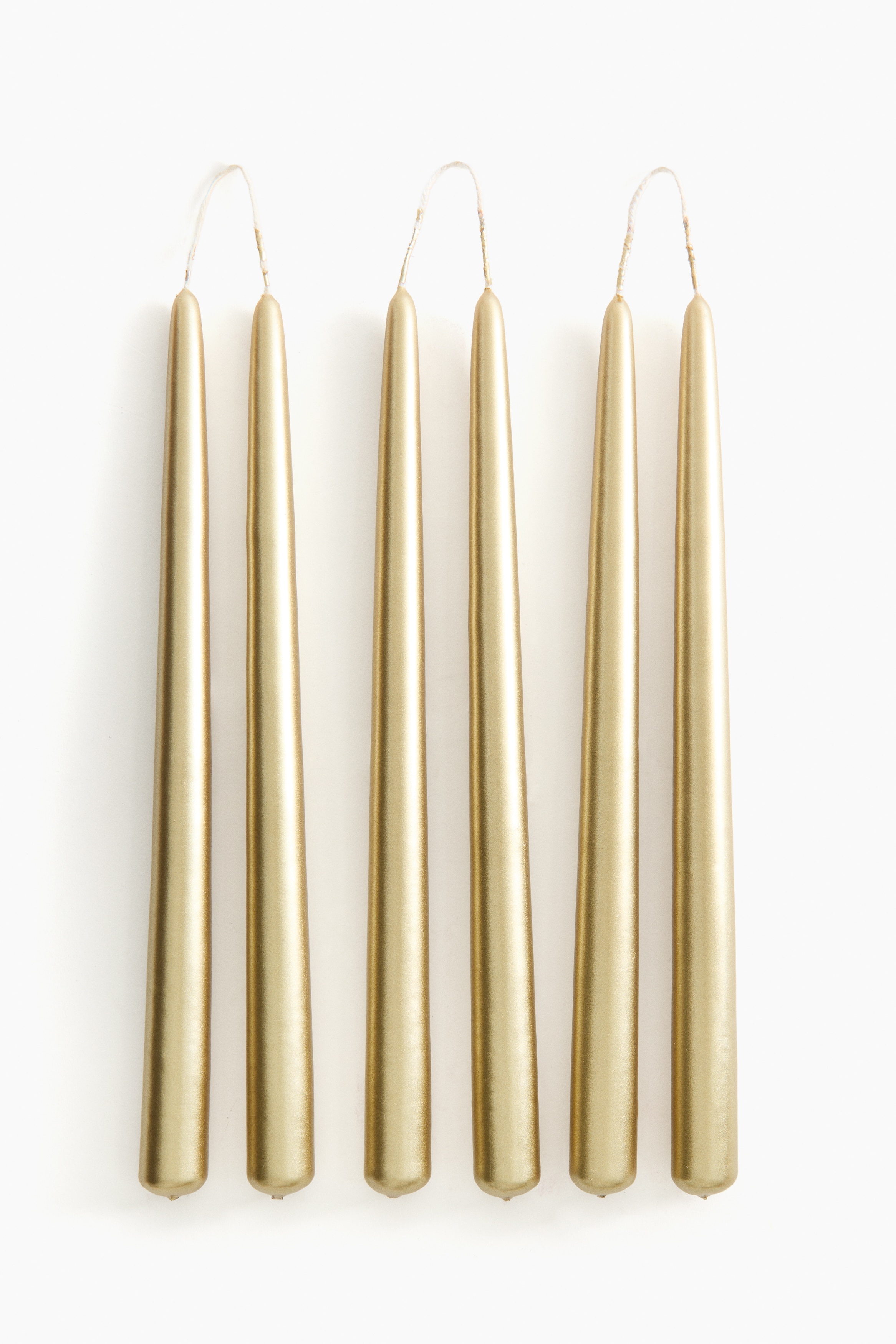 6-Pack Metallic Taper Candles - Gold-colored/Silver-colored