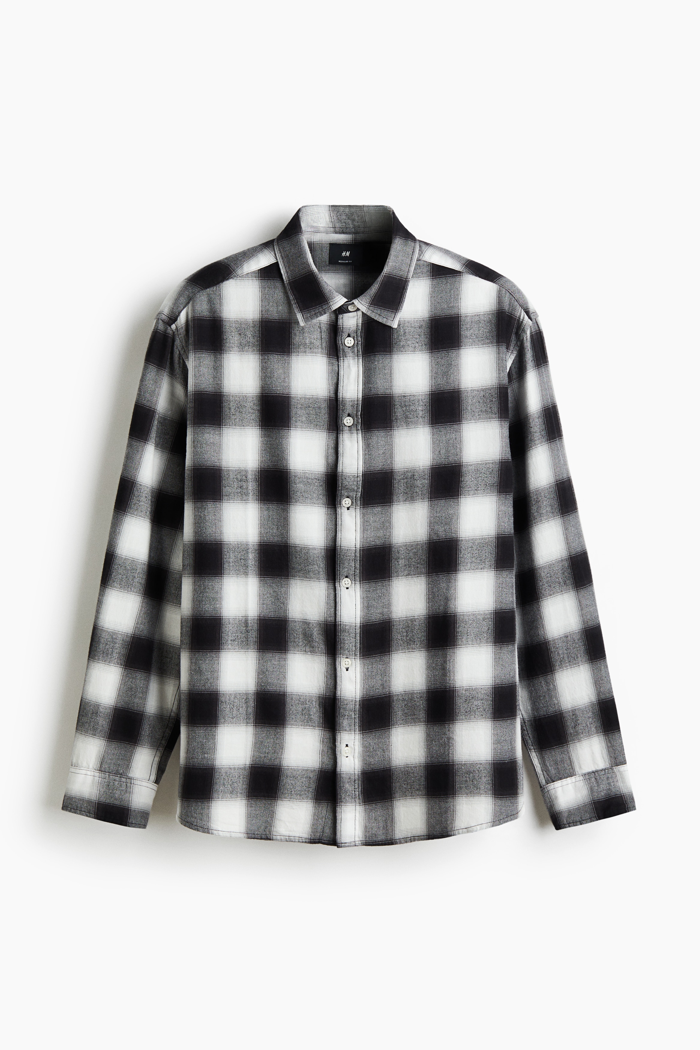 Relaxed Fit Flannel shirt - Black/Grey checked/Navy blue/Checked/Dark green/Checked/Dark brown/Checked