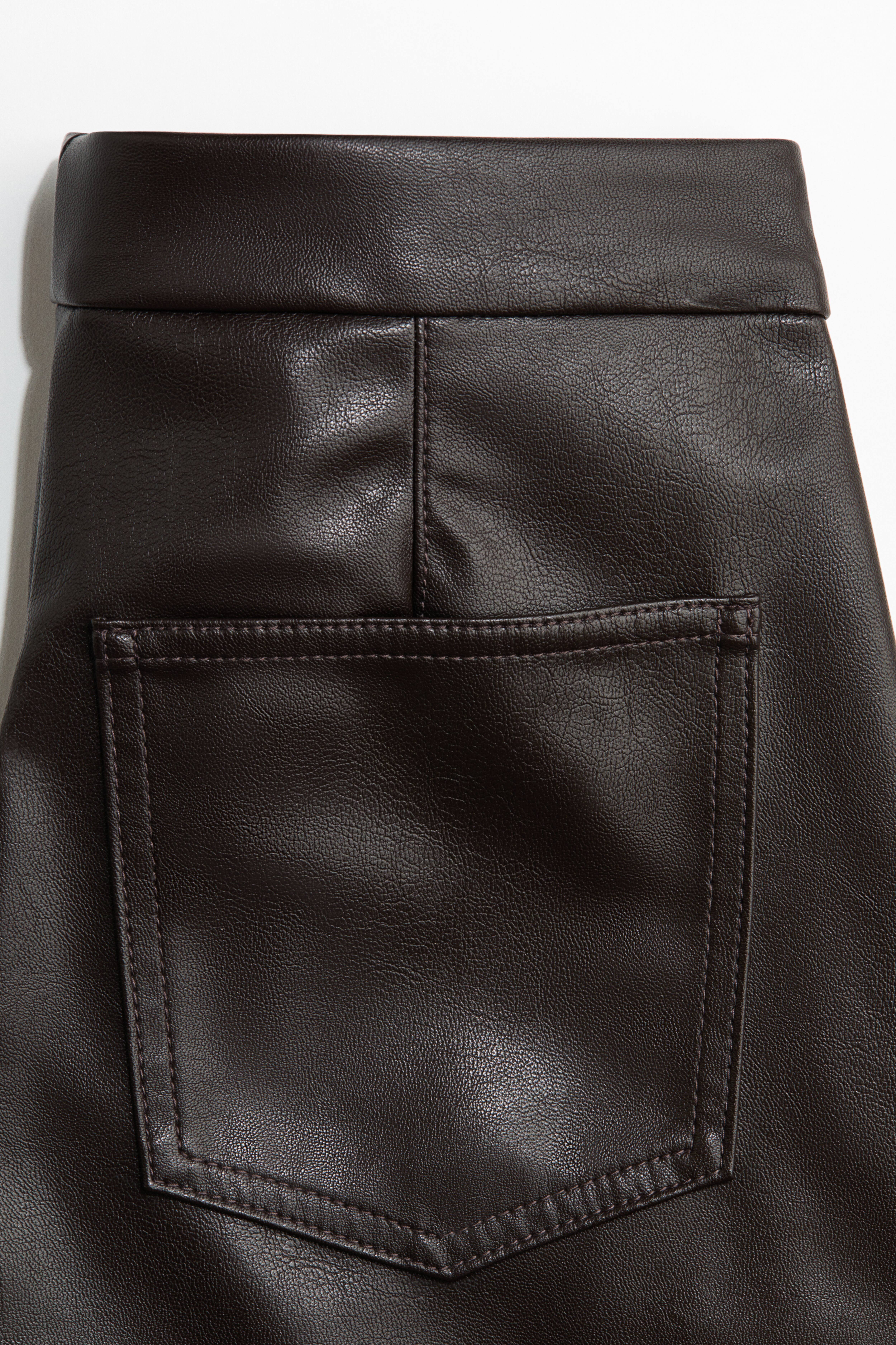 Coated Bootcut Pants