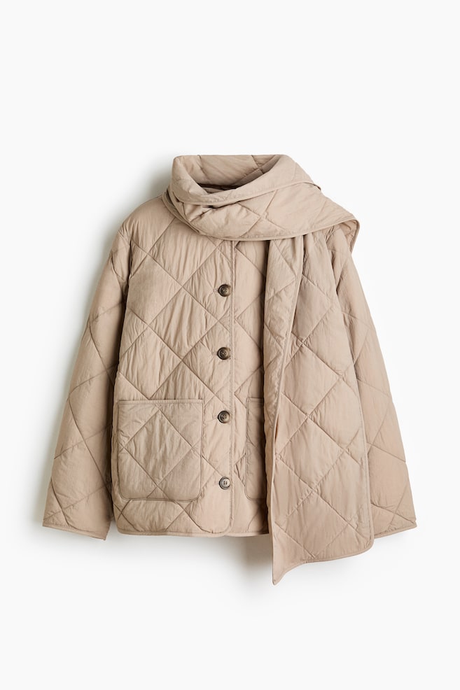 Veste THERMOLITE® matelassée avec écharpe - Beige - 1