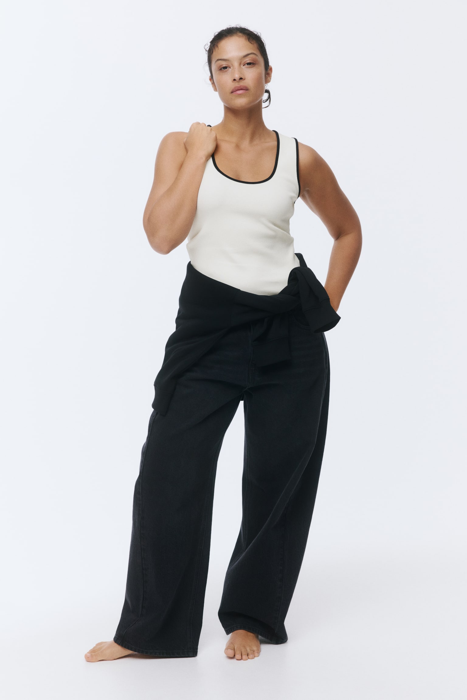 Ribbed cotton vest top - 1