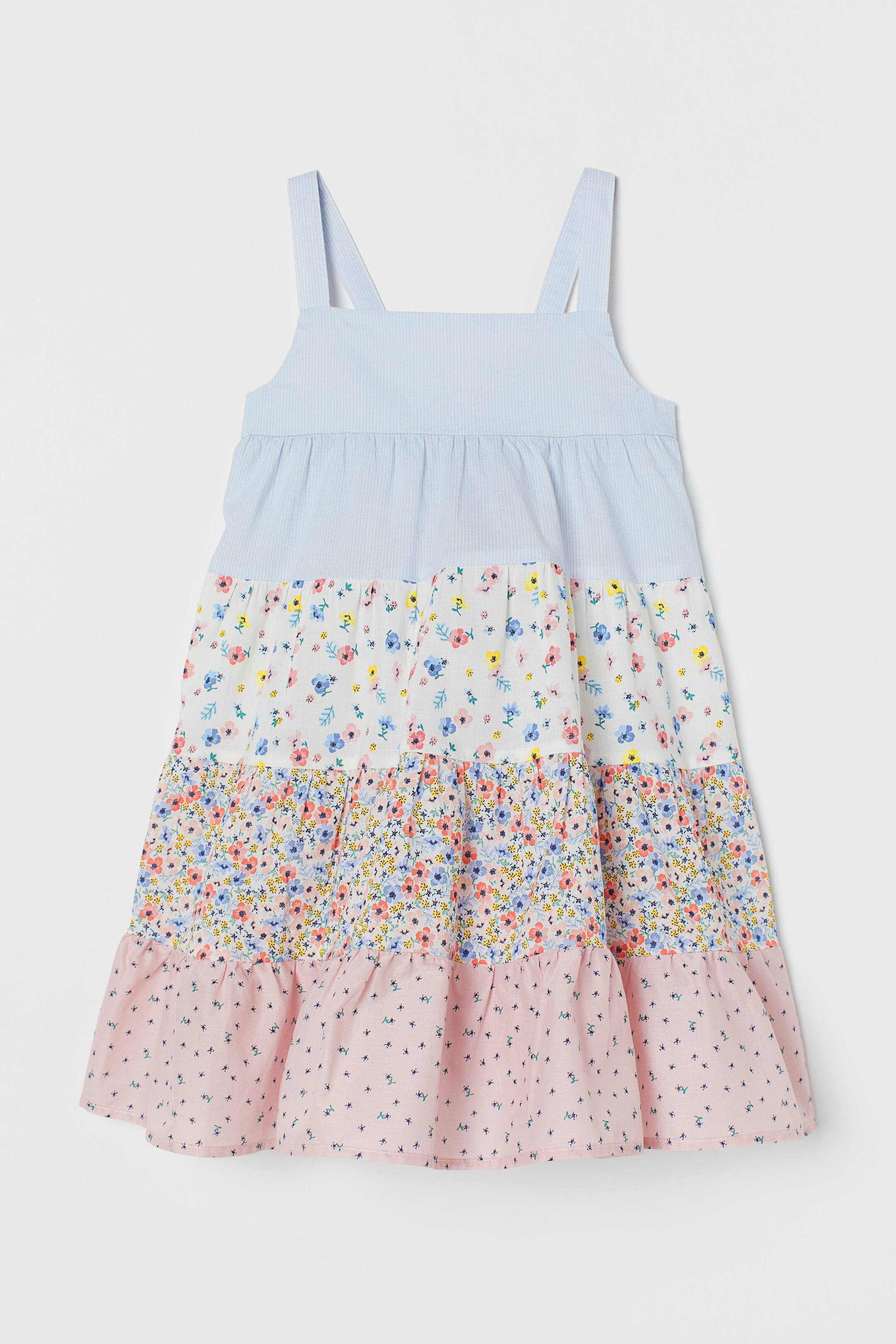 View larger image: Patterned cotton dress - Light blue/Floral - Kids | H&M IE 1
