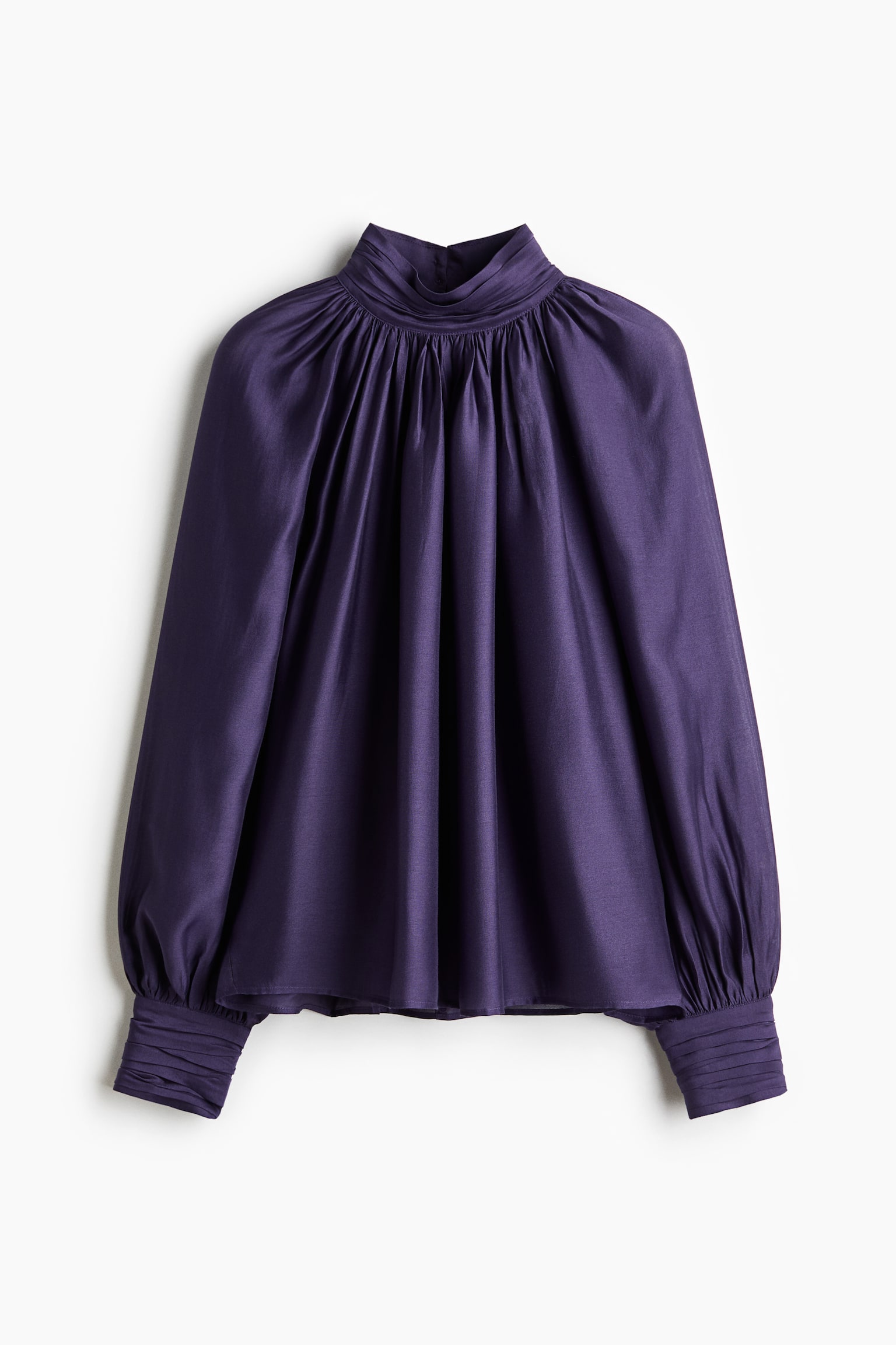 Blouse à effet drapé - Violet foncé - 1