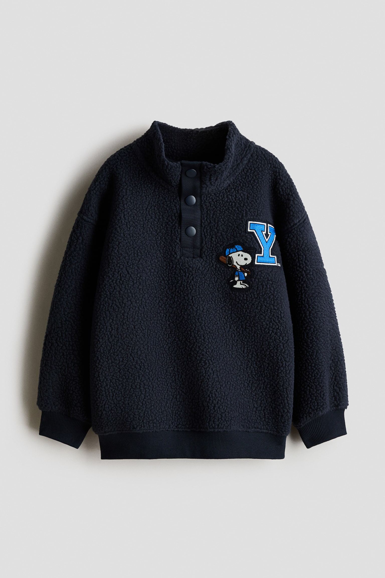 Collared teddy sweatshirt - Dark blue/Snoopy