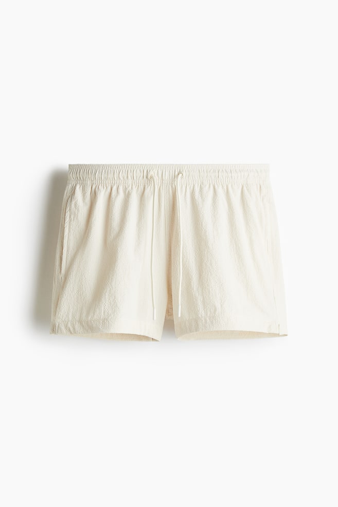 Seersucker swim shorts - Cream - 1