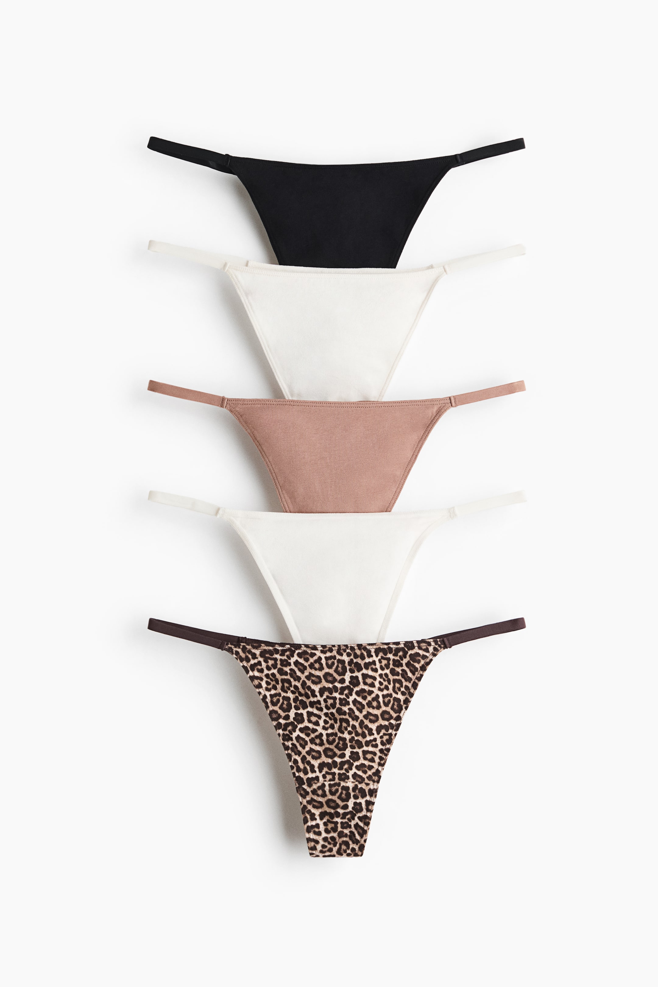 View larger image: 5-pack thong briefs - Beige/Leopard print - Ladies | H&M 1