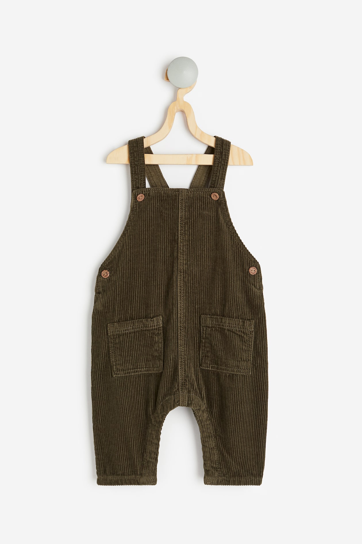 コーデュロイサロペット - ダークグリーン - Kids | H&M JP