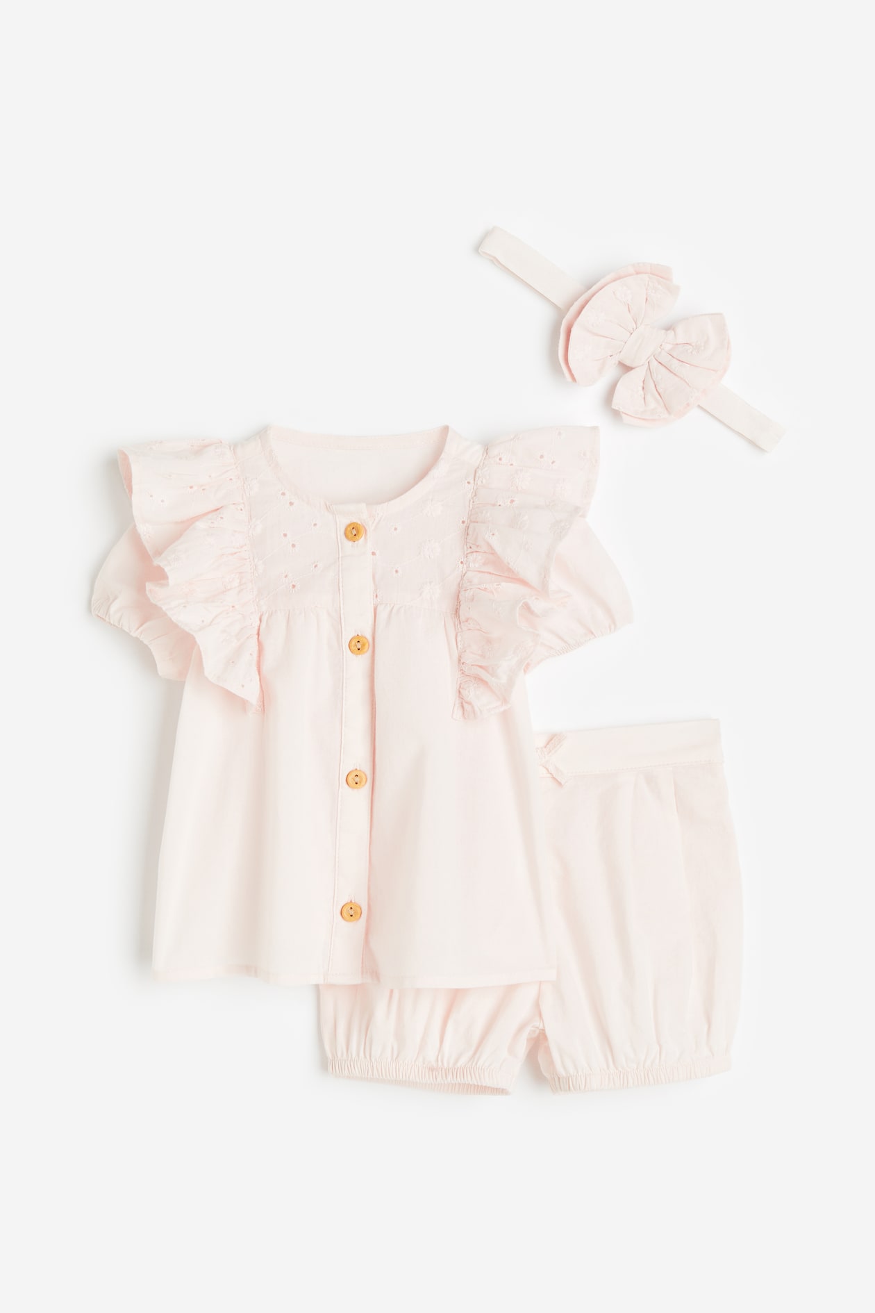 3-piece set - Regular waist - Round neck - Light pink - Kids | H&M GB