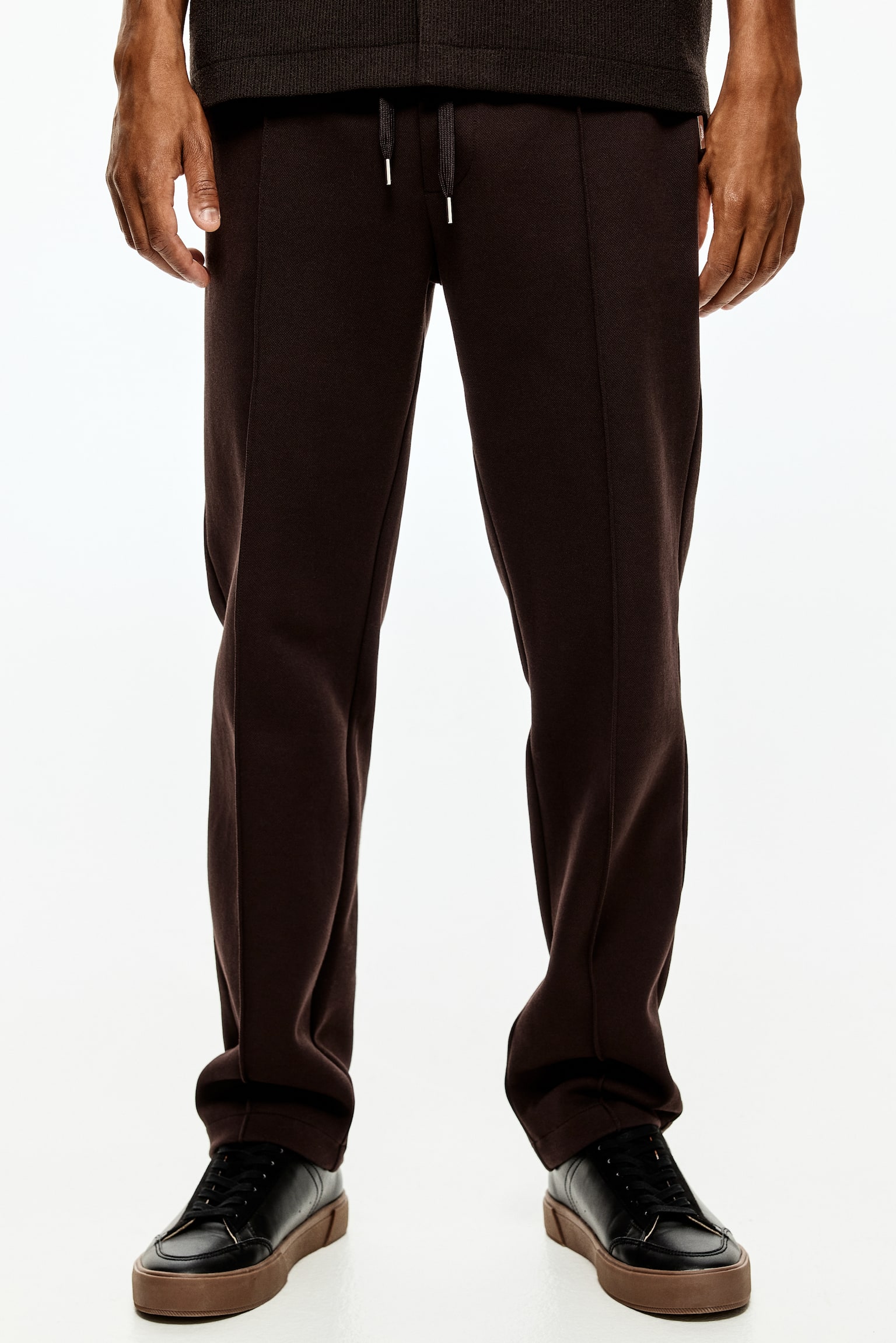 Regular Fit Tailored joggers - Dark brown/White/Black/White/Light grey marl - 3