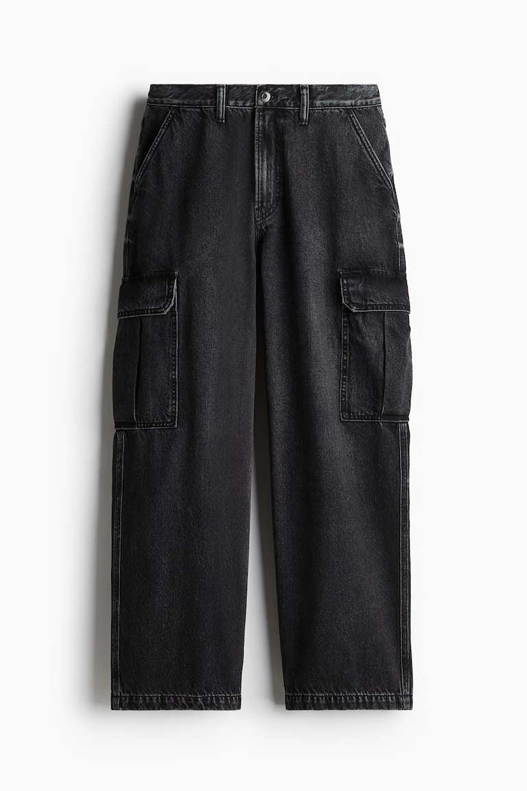 Baggy Cargo Jeans Black Men H&M IN