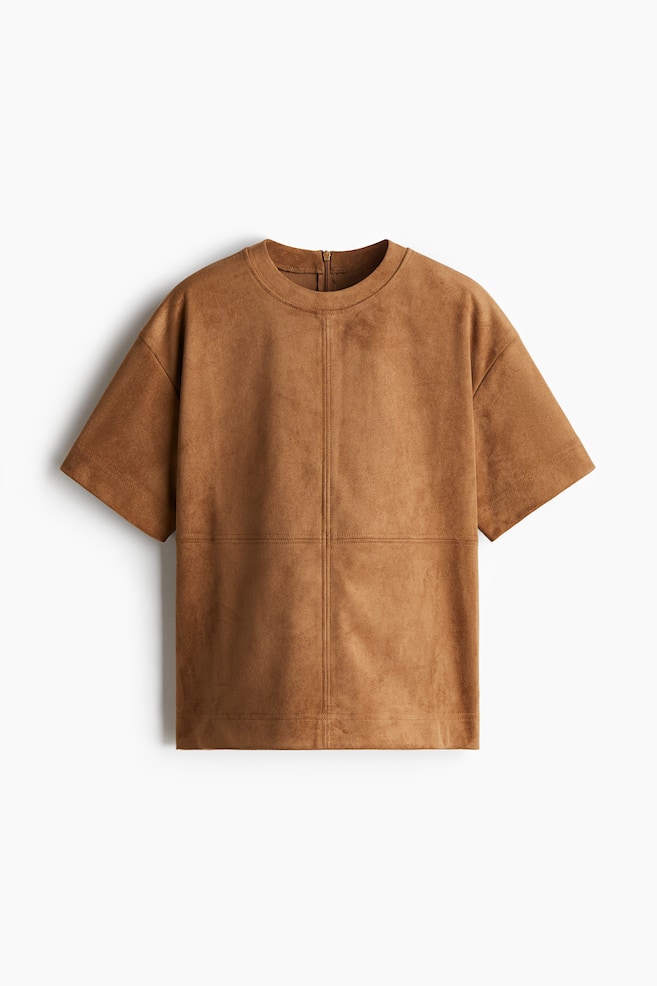 Oversized T-shirt - Brown - 1