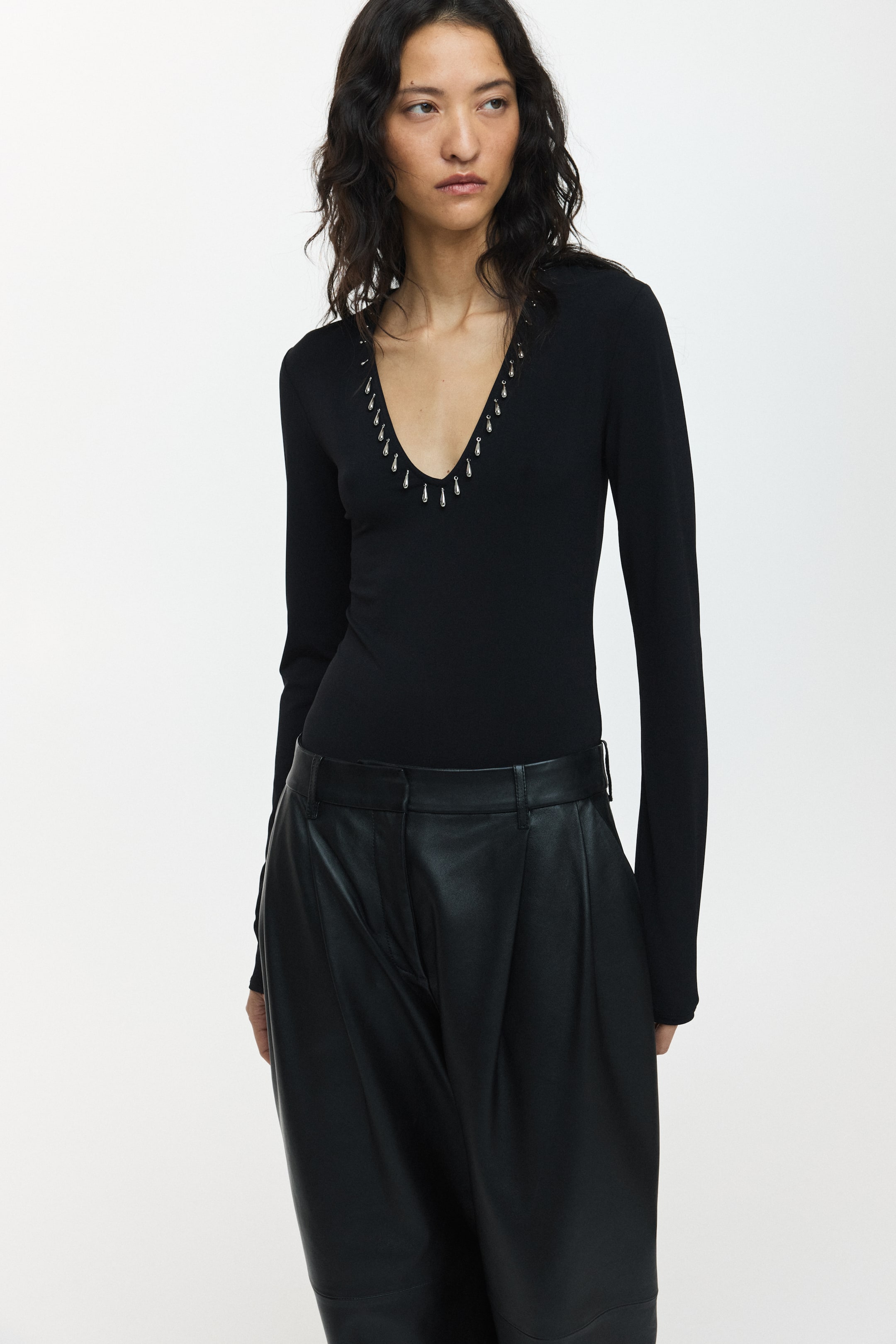View larger image: Bead-trimmed body - Black - Ladies | H&M GB 3