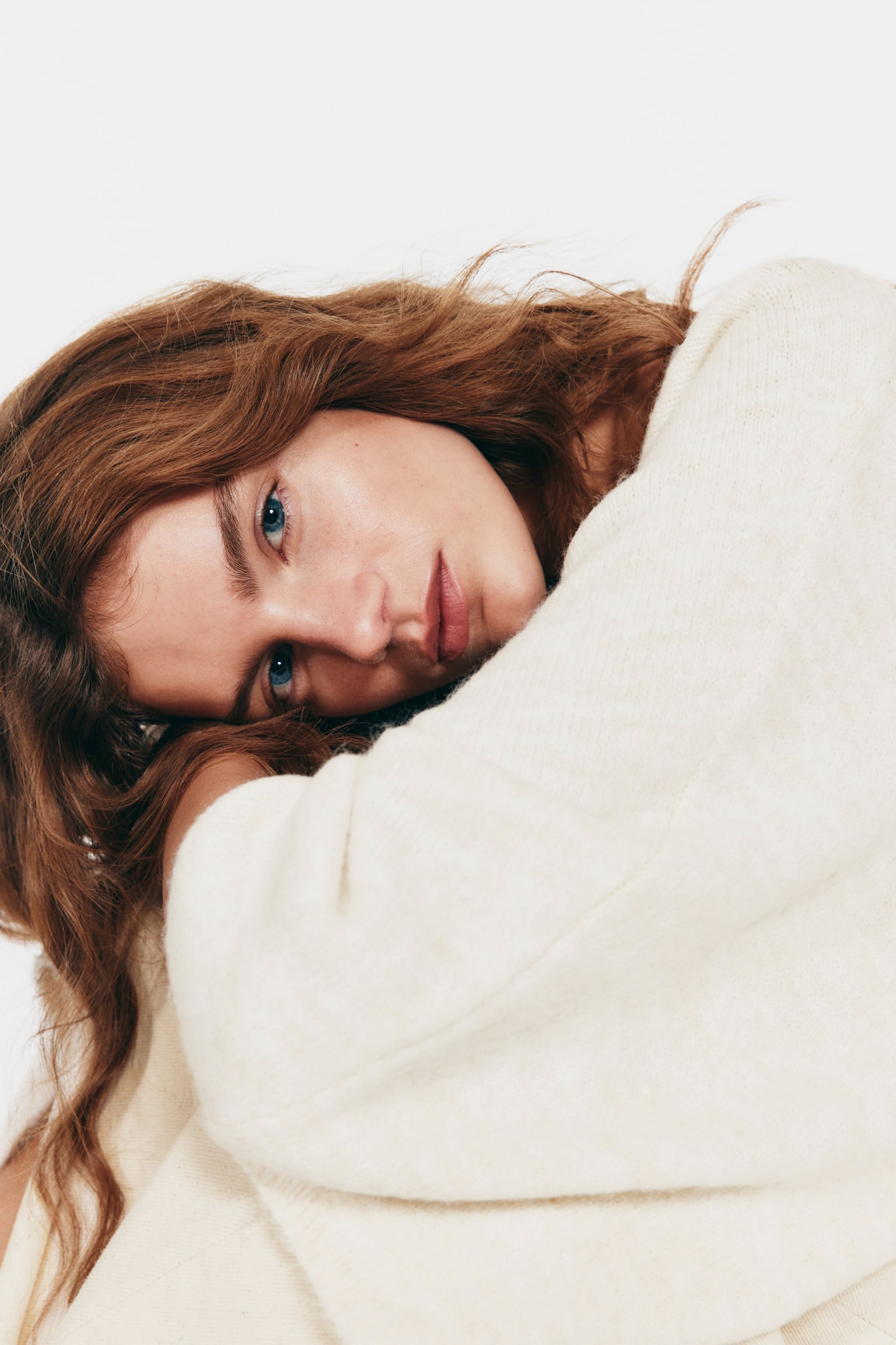 Denevérujjú pulóver - Világosbézs/Sötétzöld/Rózsaszín - 4