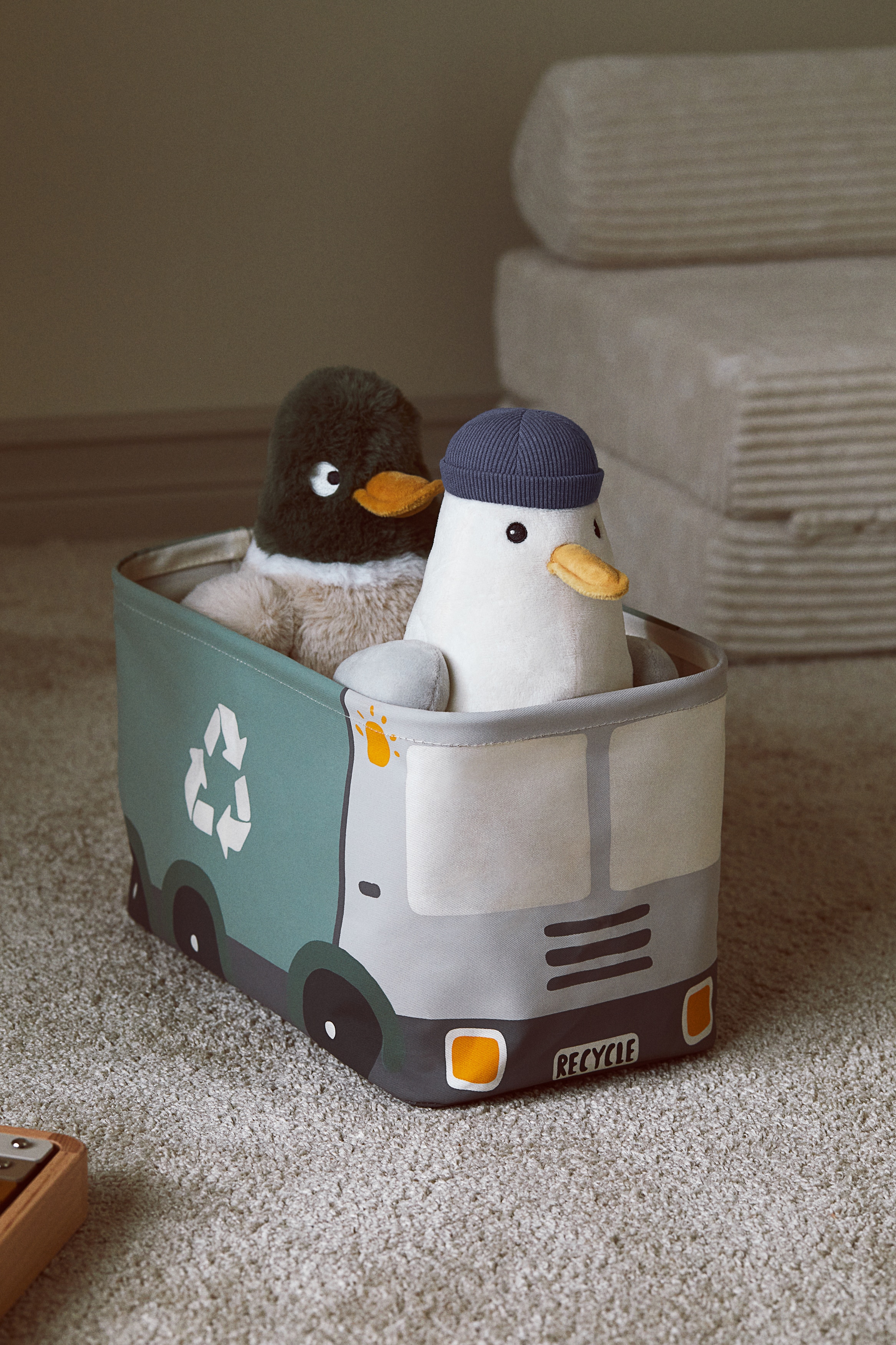 Cesto de arrumação autocarro - Verde/Recycle truck/Vermelho/Fire truck/Amarelo