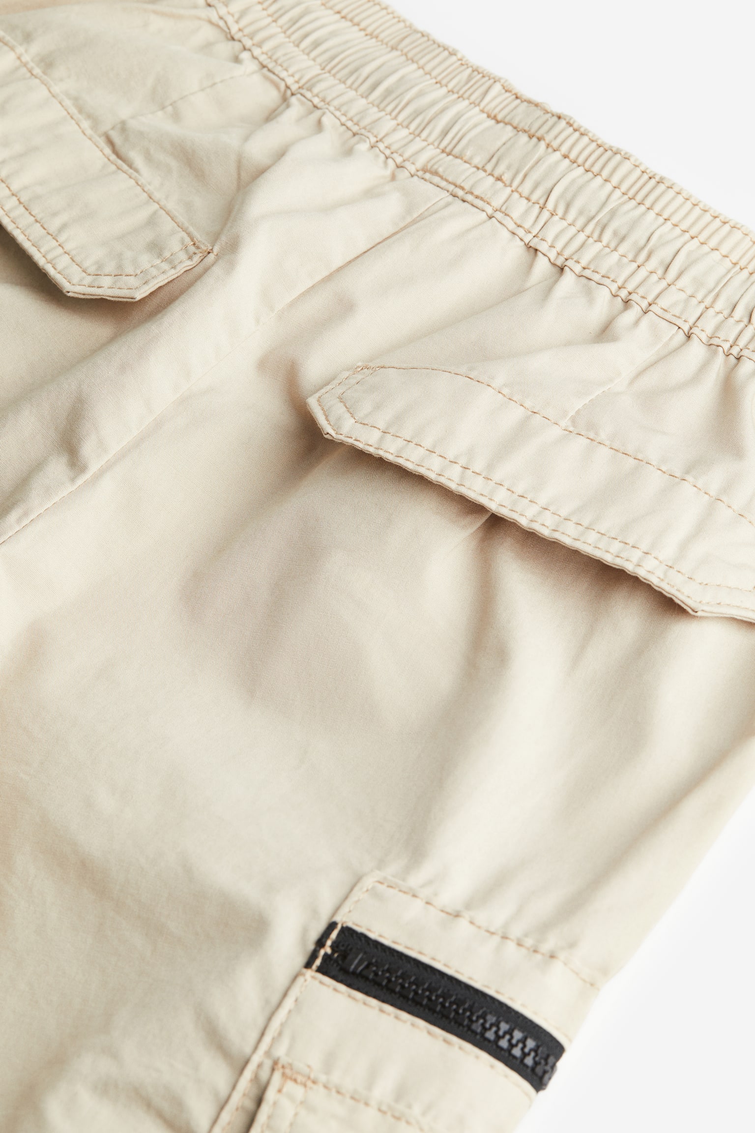 Loose Fit Cargo Pants - Beige/Khaki green - 2