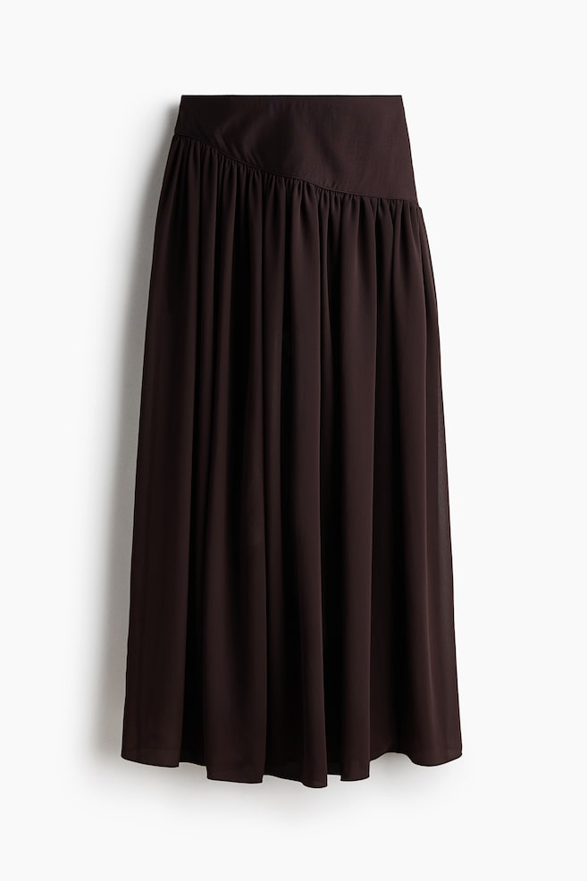 Chiffon Maxi Skirt - Dark brown/Beige/zebra print - 1