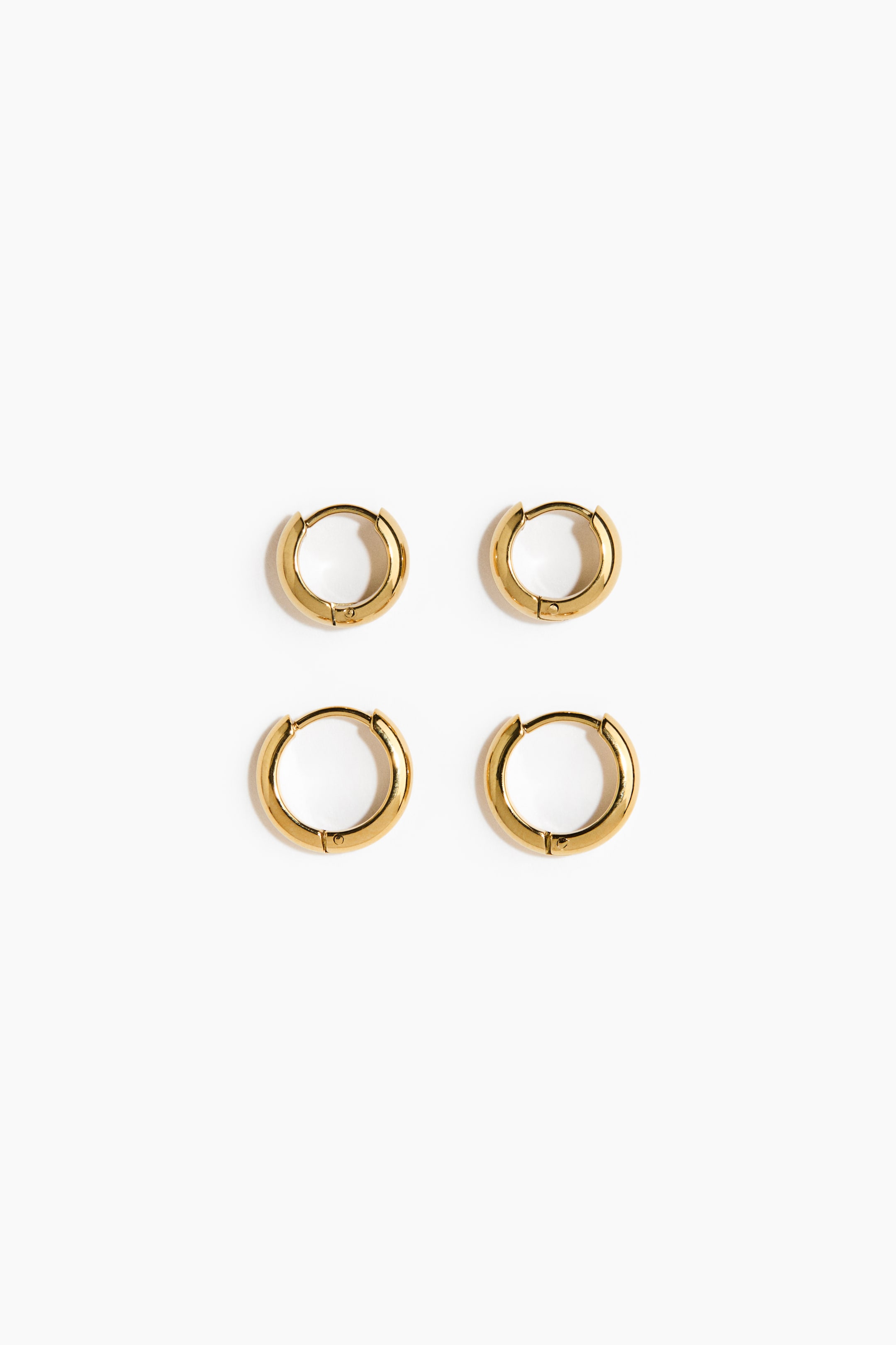 View larger image: 2 pairs waterproof hoop earrings - Gold-coloured - Ladies | H&M 1