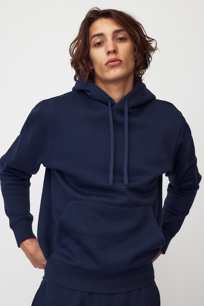 DryMove™ Regular Fit Sports hoodie - Navy blue/Black/Light grey marl - 1