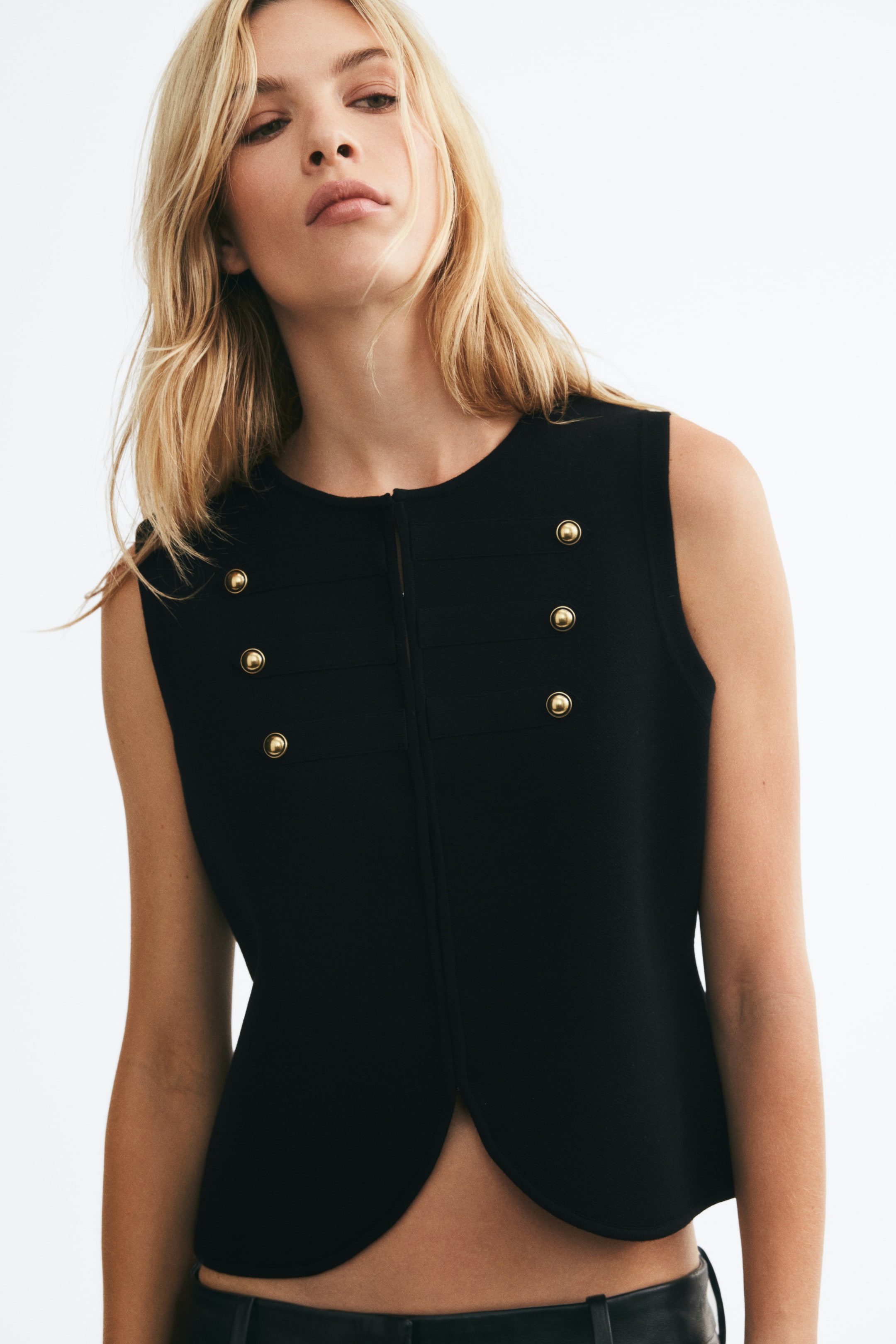 Button-Detail Vest