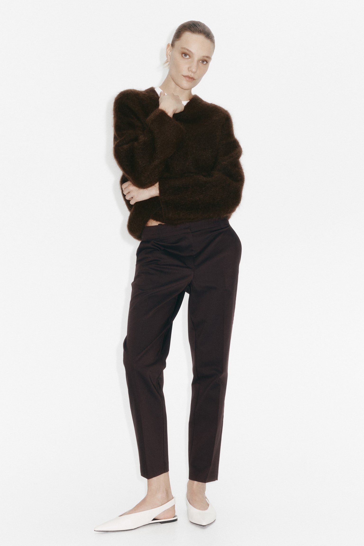 Cigarette trousers - Dark brown/Black/Navy blue/Light beige/Dark grey/Checked - 1