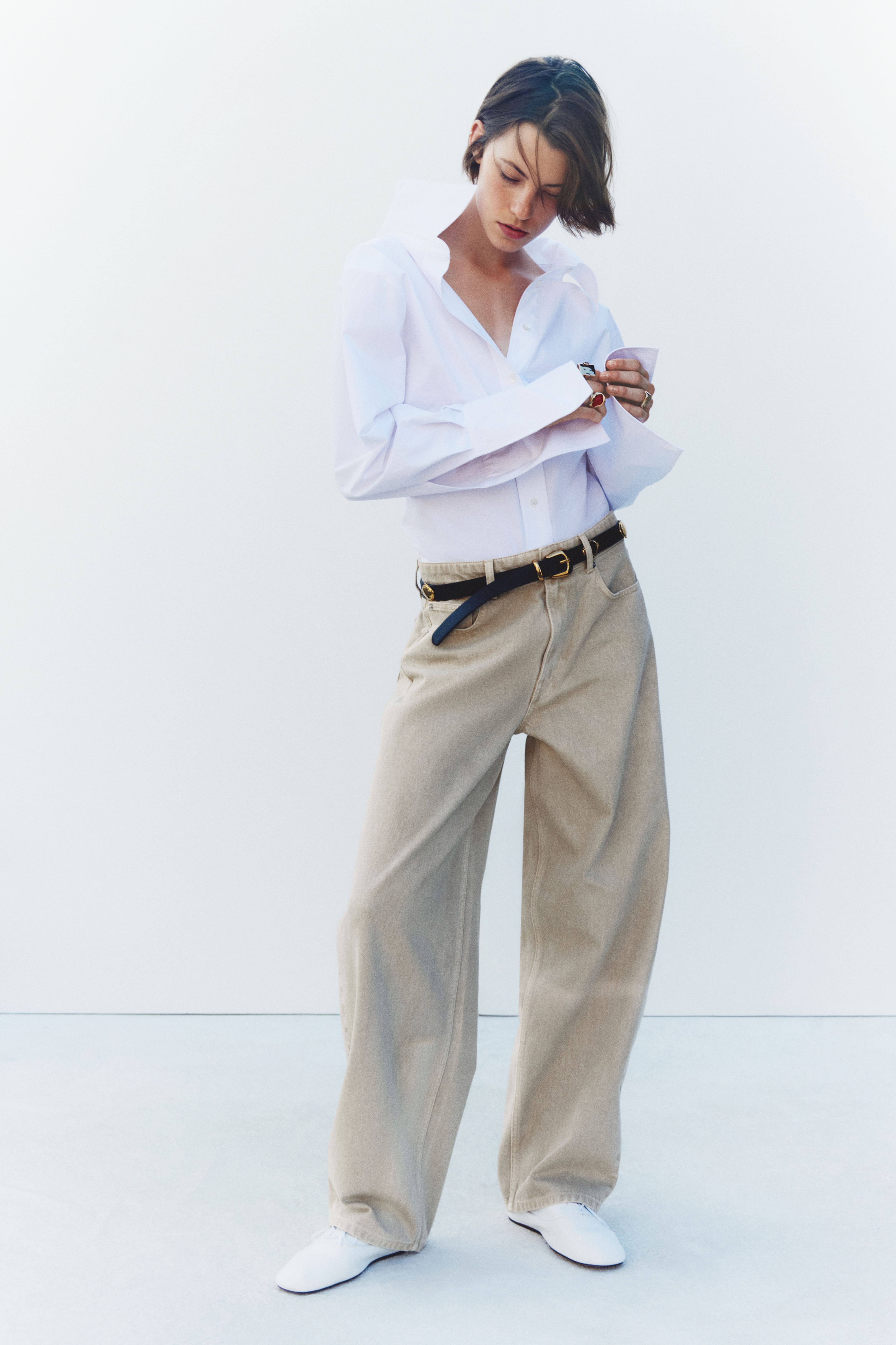 Jean flottant jambes tonneau taille classique