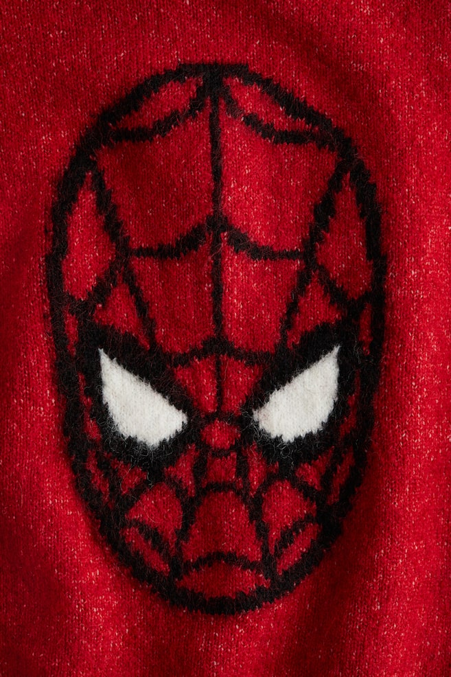 Jacquard-Knit Sweater-Red/Spider-Man - 3