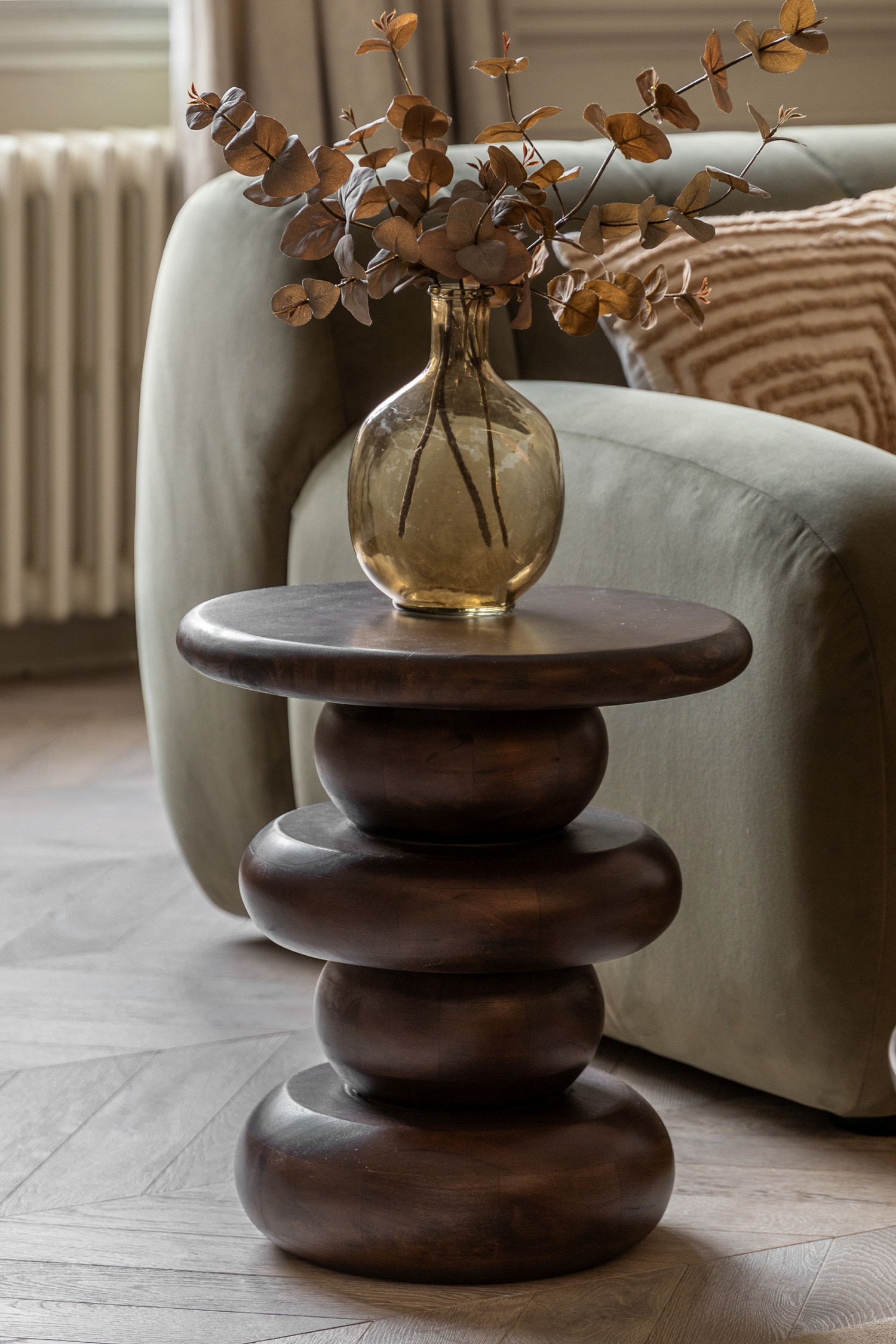 Mango Wood Side Table - Dark Wood
