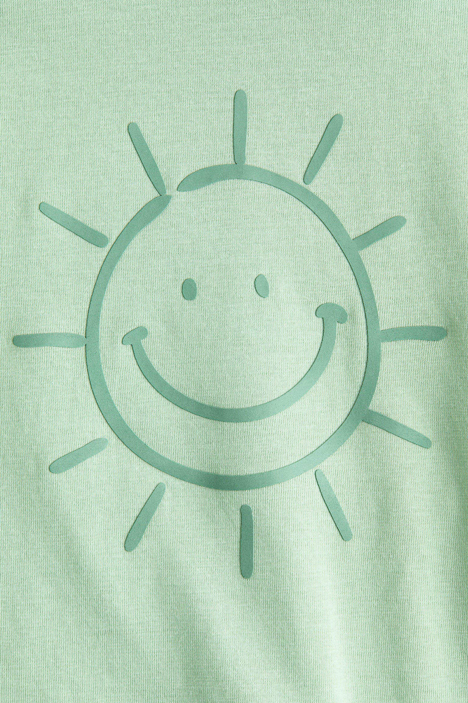 圖案T恤 - 淺綠色/太陽/淺藍色/吉普車 - 2