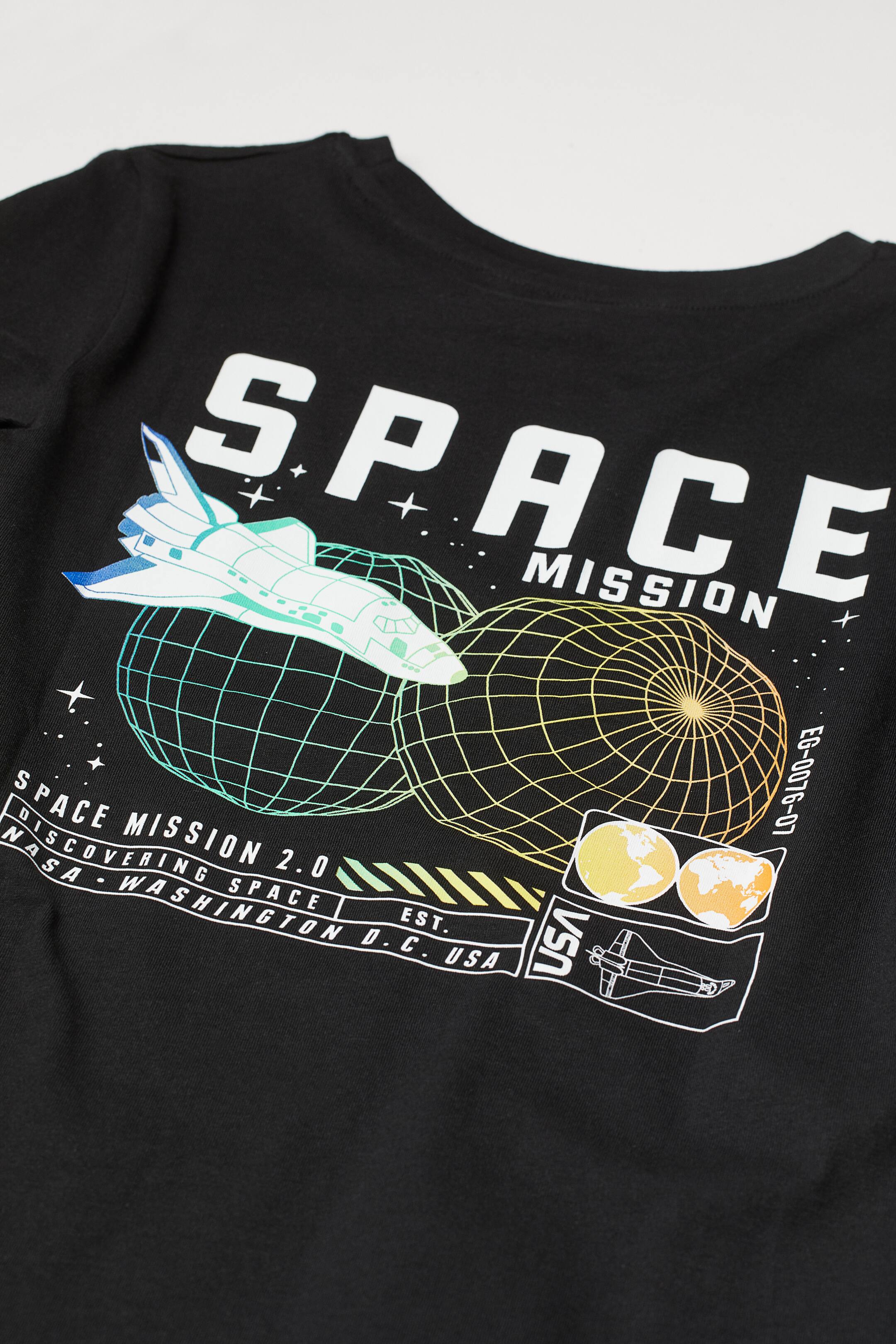 拡大画像を表示: プリントTシャツ - ブラック／NASA - Kids | H&M JP 2