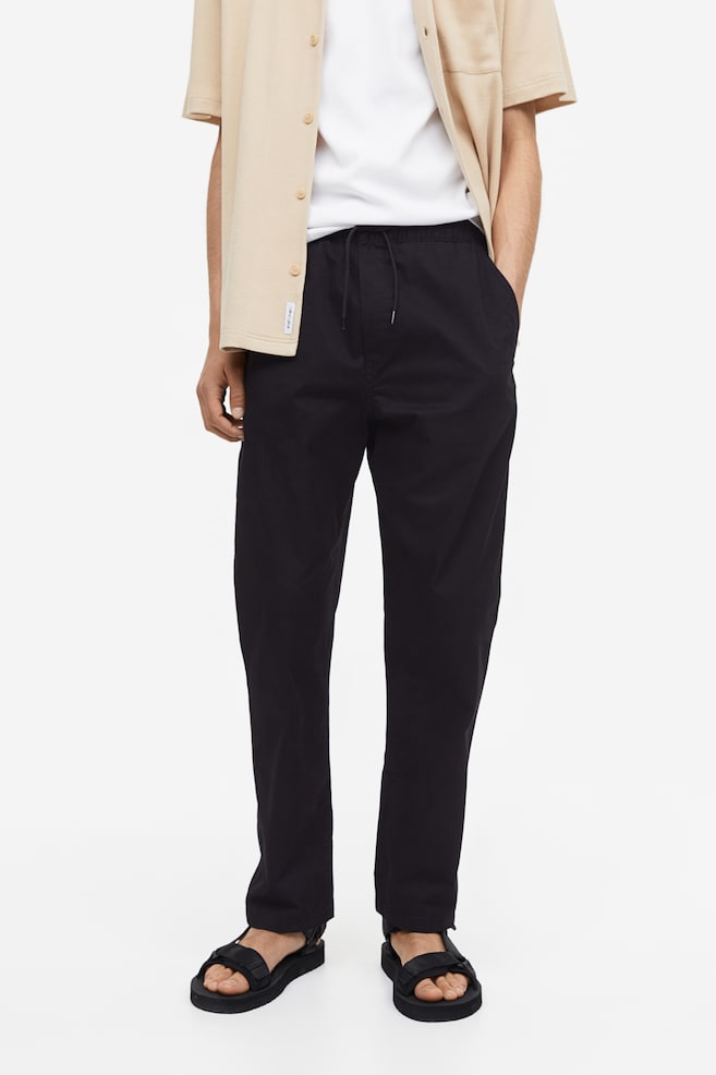 Relaxed Fit Twill pull-on trousers - Black/Light beige/Beige/Khaki green/dc - 6