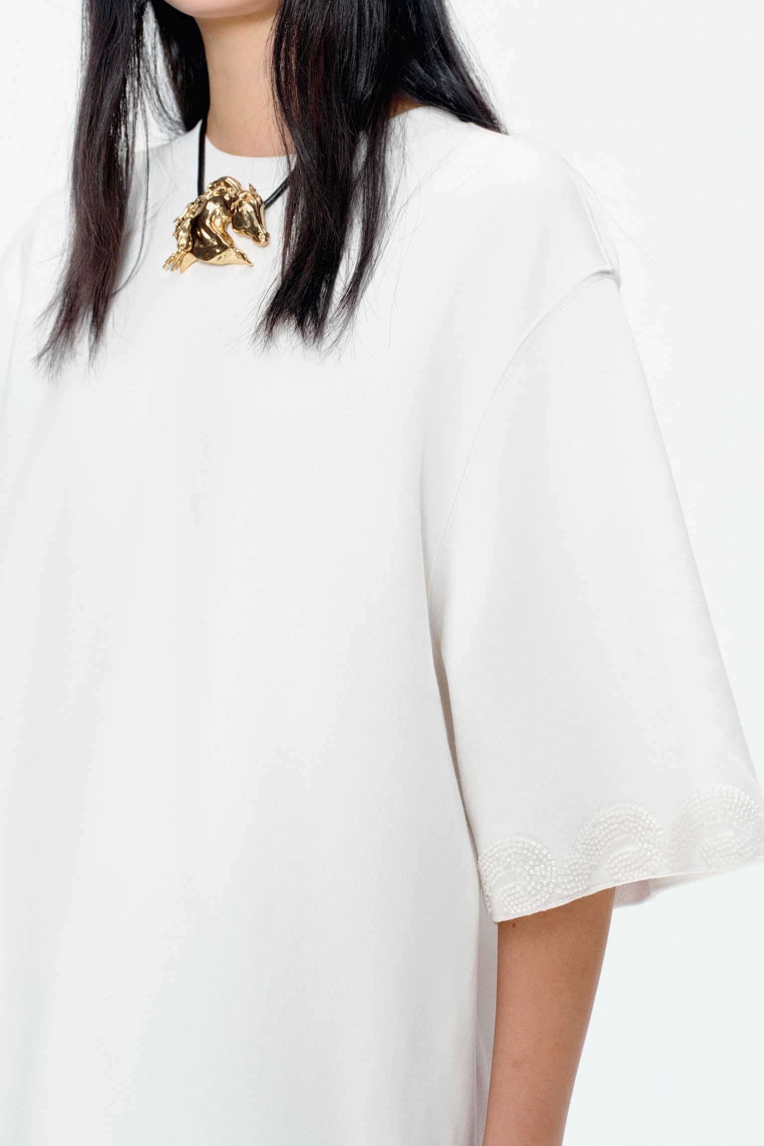 Oversized Tee - White/Black - 4