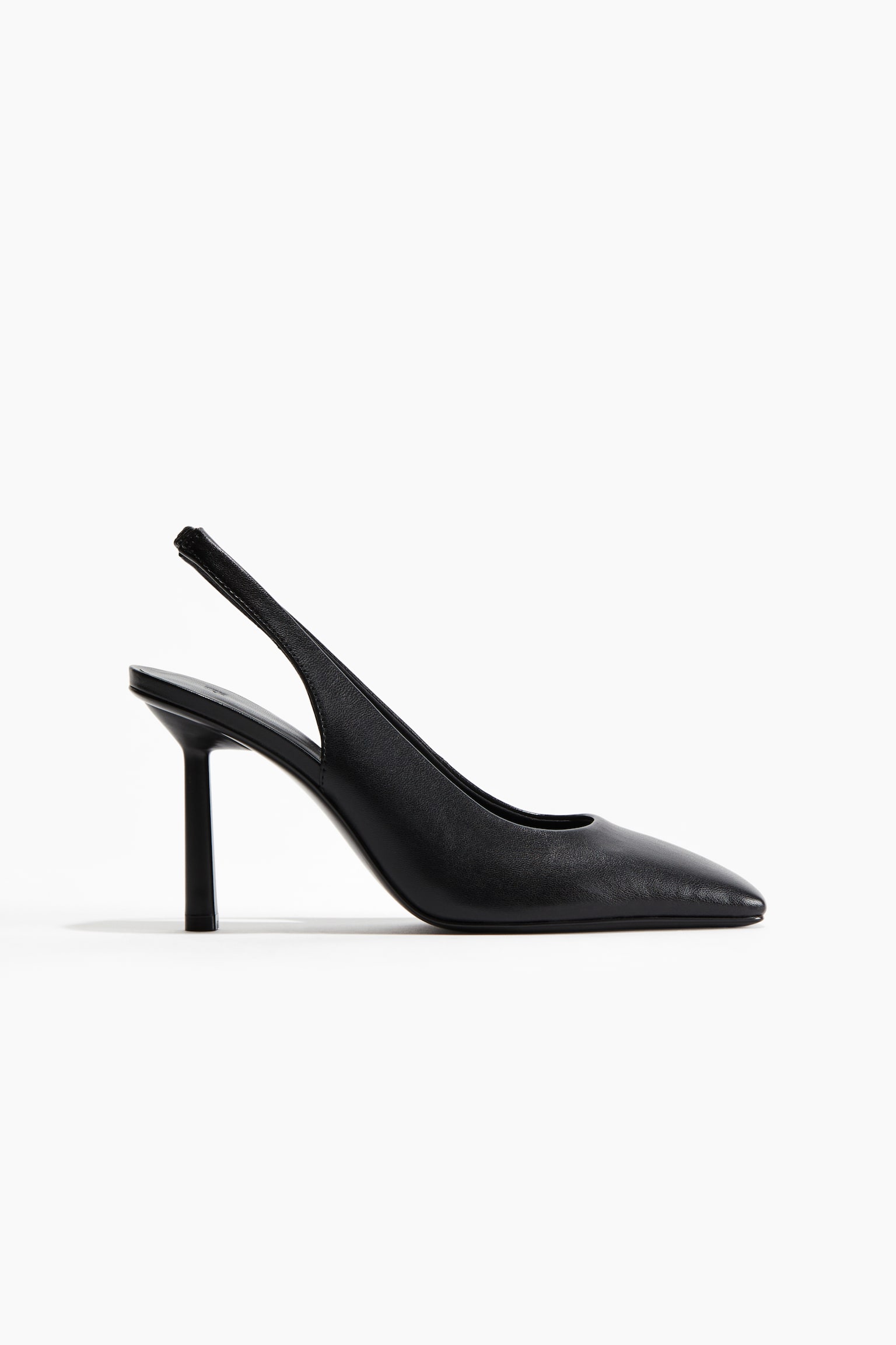 Square-Toe Slingback Pumps - Black - 2