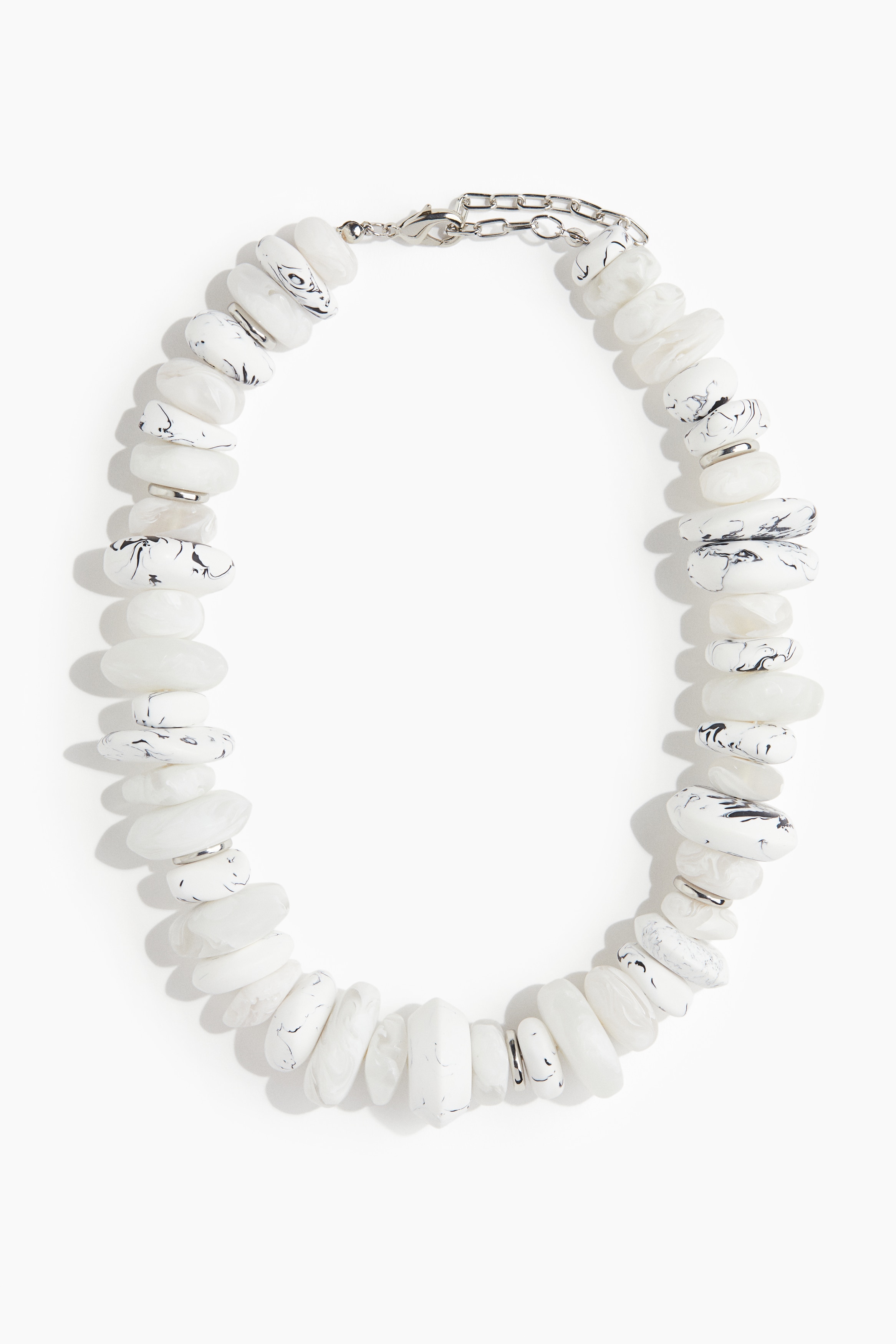 Stone-detail necklace - White/Marbled