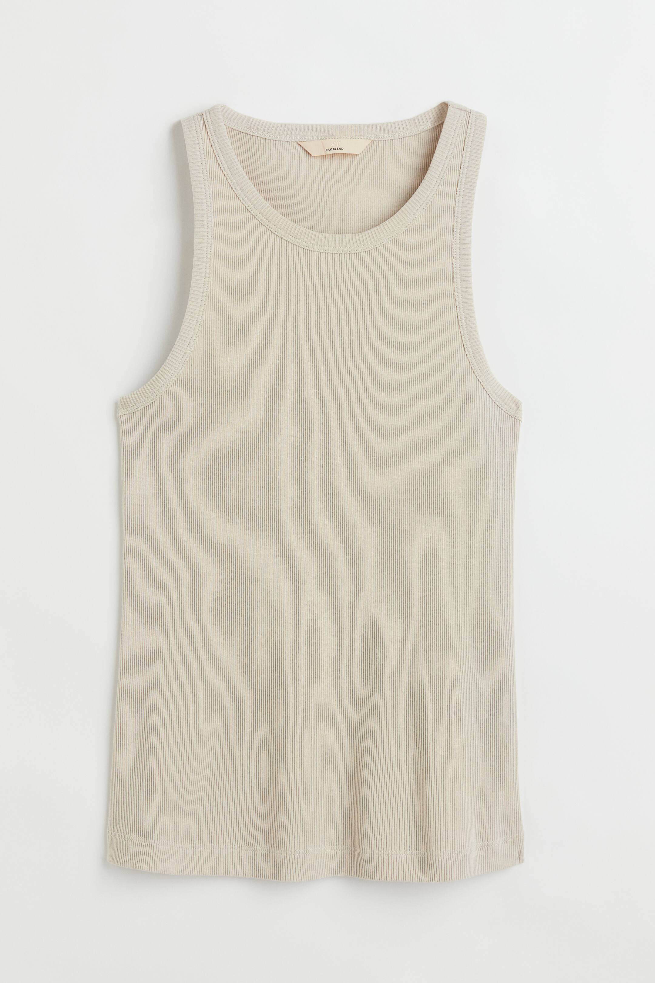 View larger image: Silk-blend vest top - Light beige - Ladies | H&M 1
