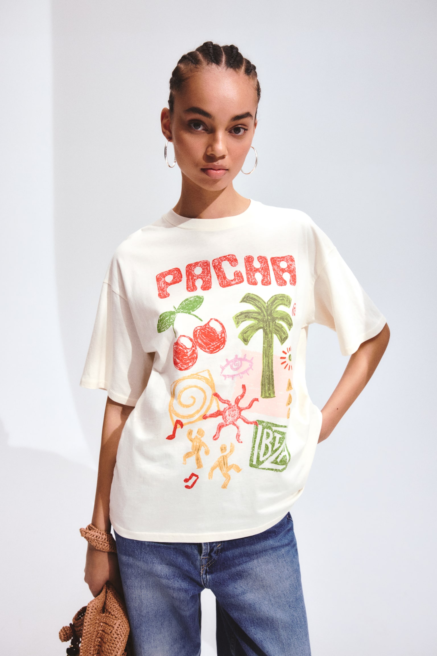 Oversized print-motif T-shirt - Cream/Pacha/Black/Pink Floyd/Light steel blue/The Cure/Grey/Capri/Light orange/Grateful Dead/Orange/Pacha/Beige/The Smashing Pumpkins/Powder pink/The Doors/Dark grey/Nirvana - 1