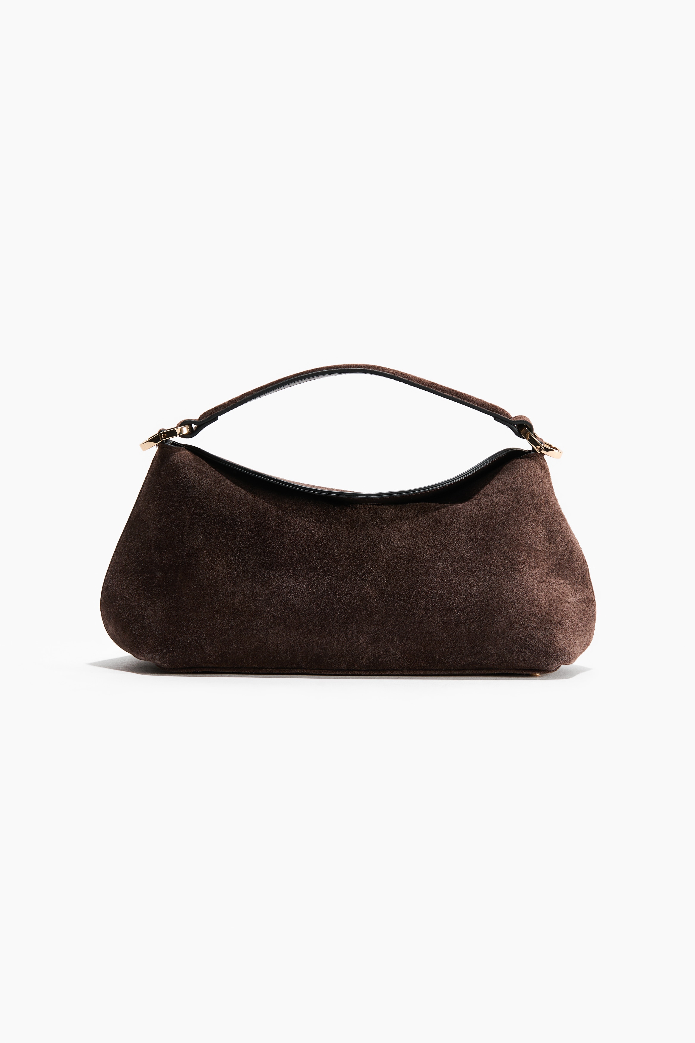 Crossbody-Tasche aus Veloursleder - Dunkelbraun