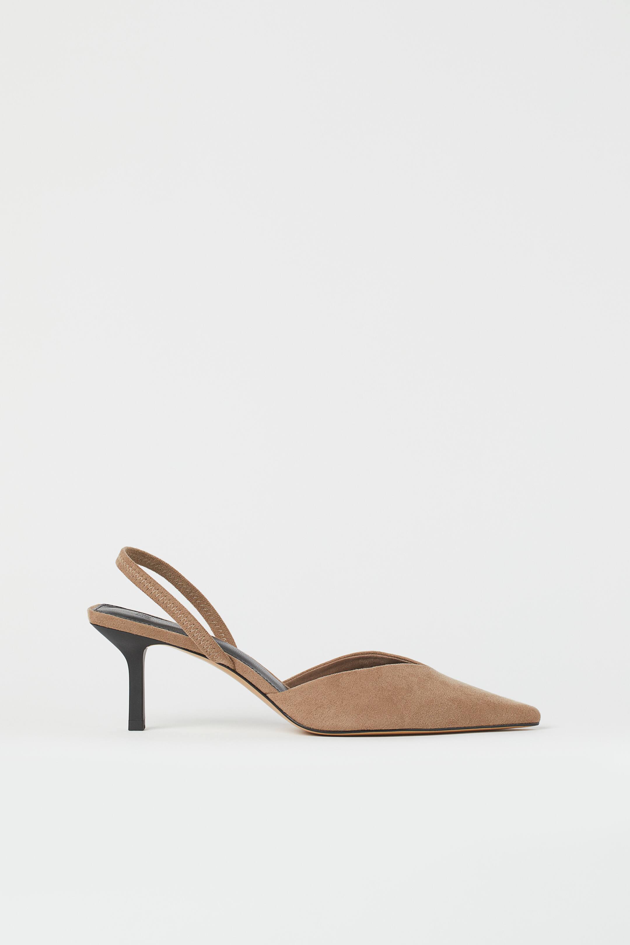 View larger image: Imitation suede slingbacks - Dark beige - Ladies | H&M 1