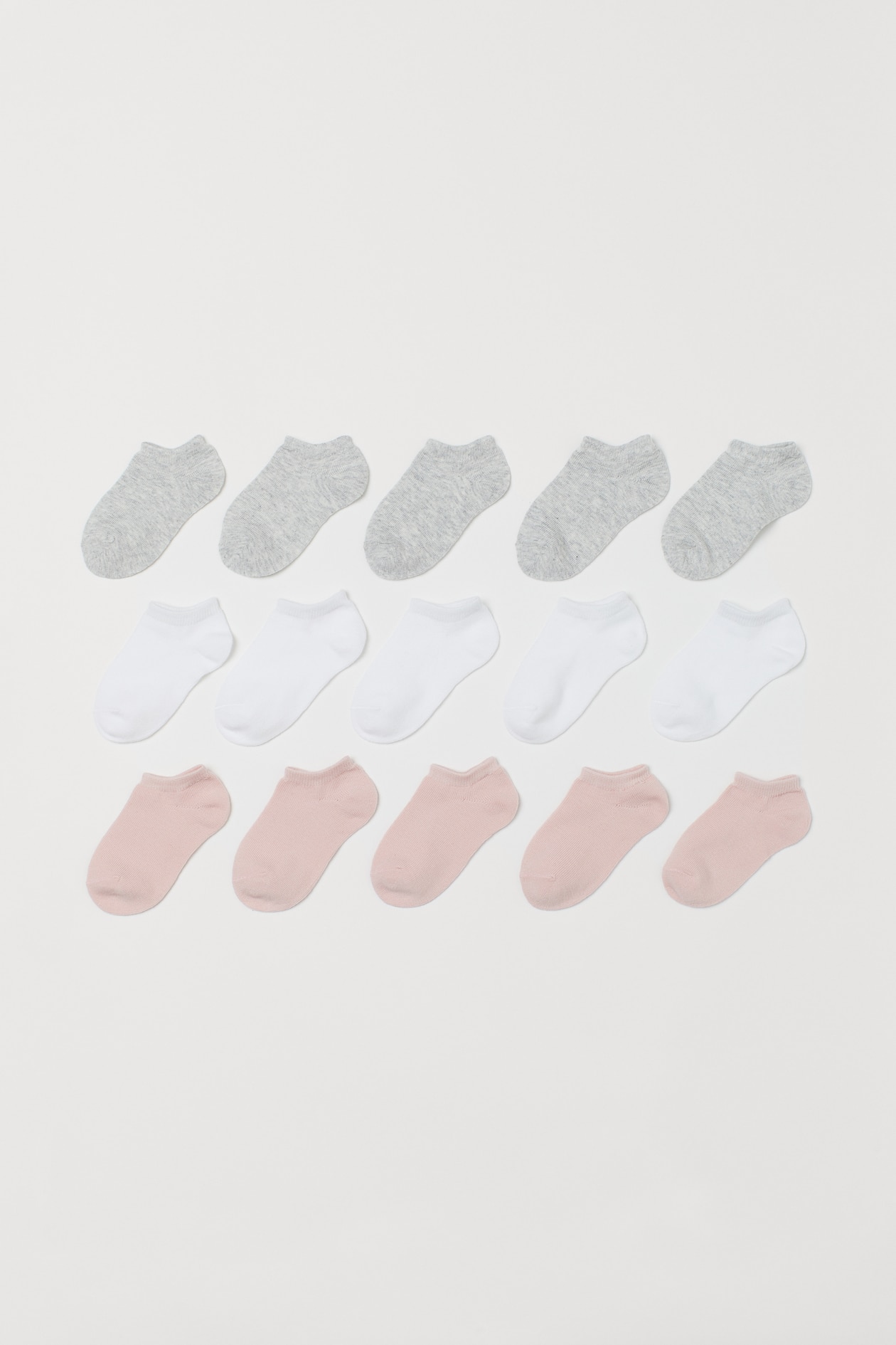 15-pack Ankle Socks - Pink/white/gray melange - Kids | H&M US